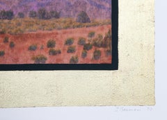 Vallée et montagne, monotype impressionniste de John Beerman