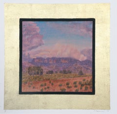 Valley and Mountain, Impressionist Monotype by John Beerman