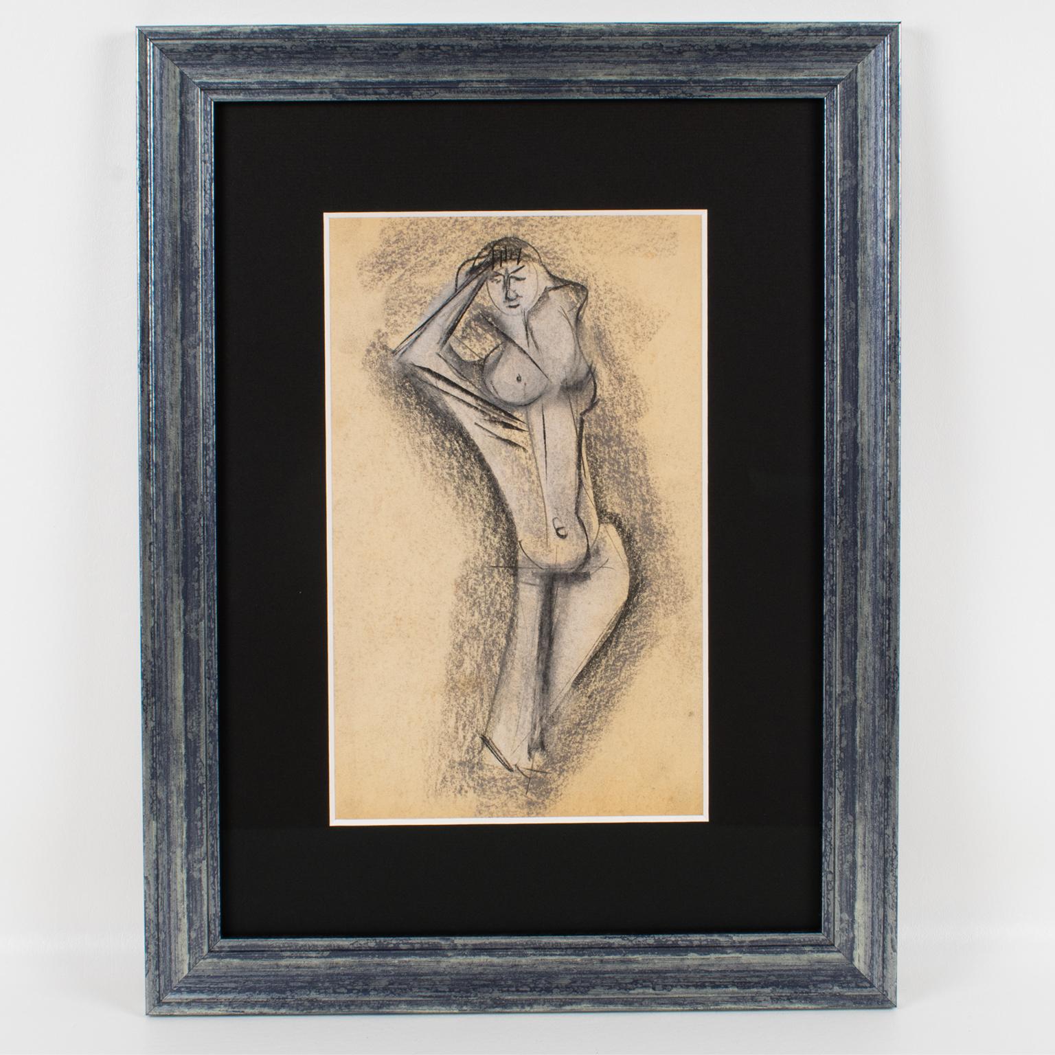 Cubist Nude Study Pastel Painting by John Begg For Sale 3