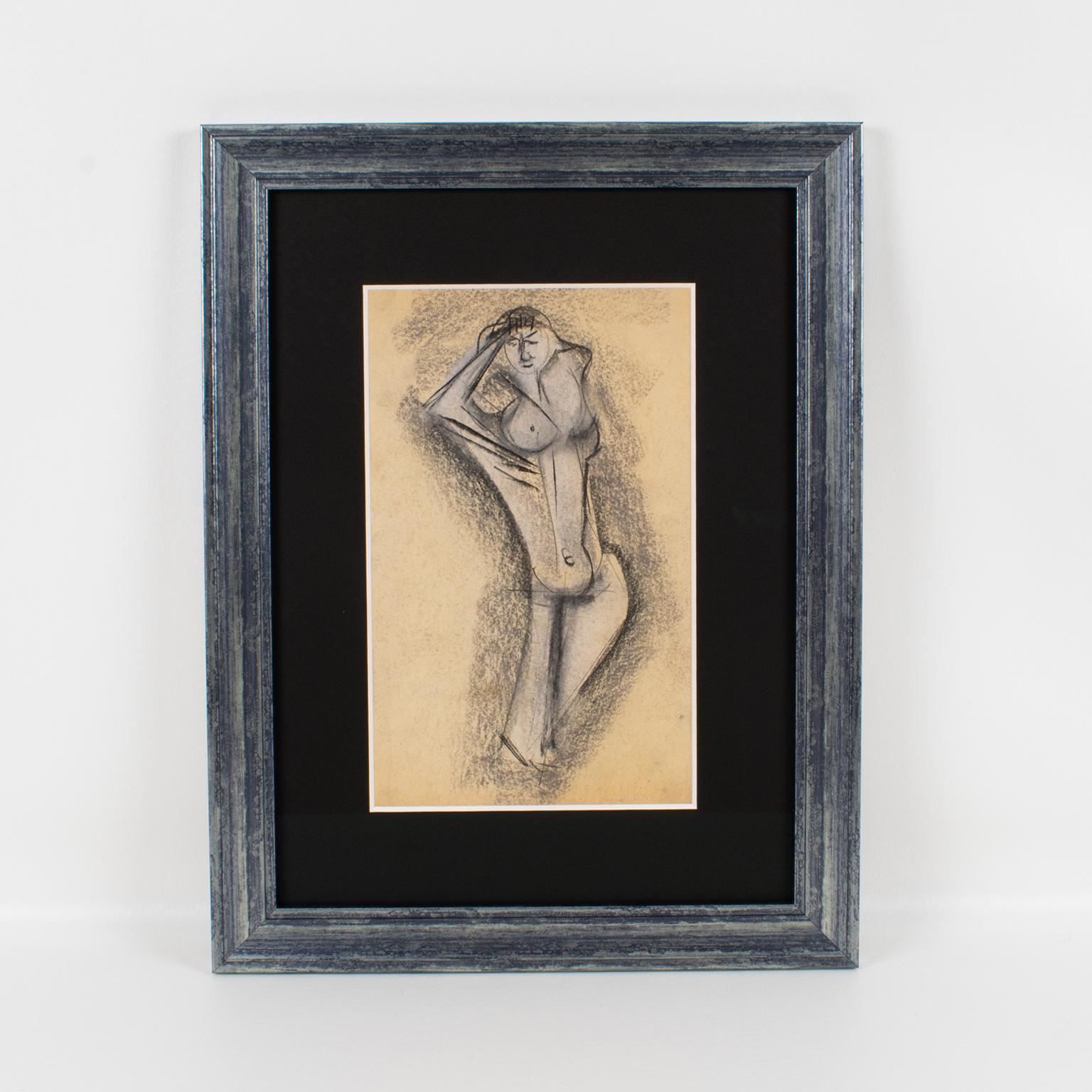 Cubist Nude Study Pastel Painting by John Begg For Sale 5