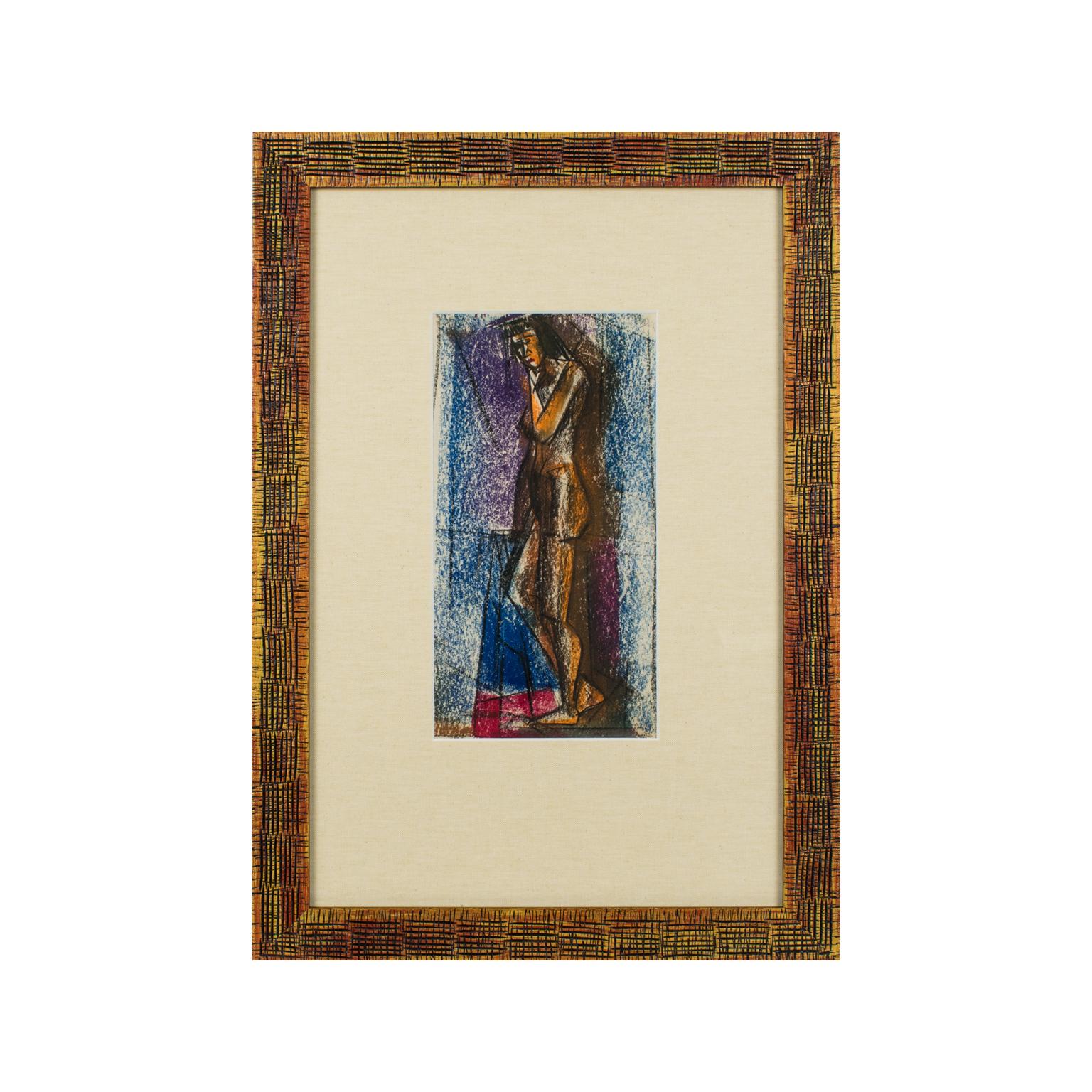 Kubistische Aktstudie, Pastellgemälde von John Begg im Angebot 8
