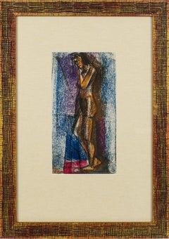 Cubist Nude Study Pastel Painting by John Begg