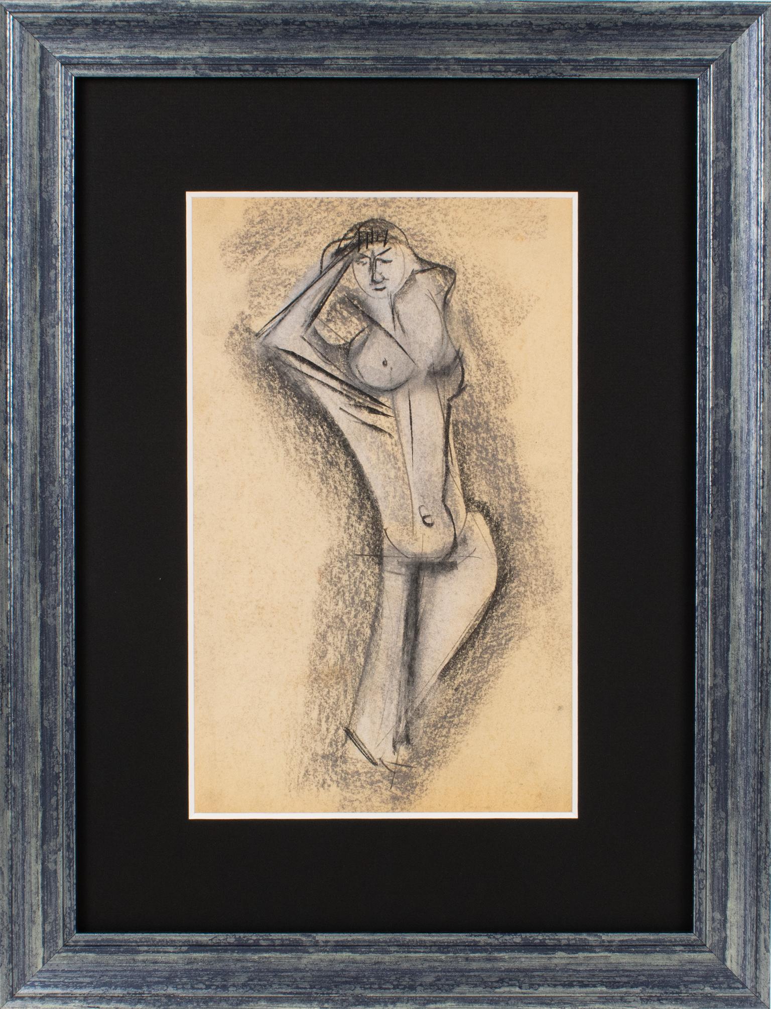 Cubist Nude Study Pastel Painting by John Begg