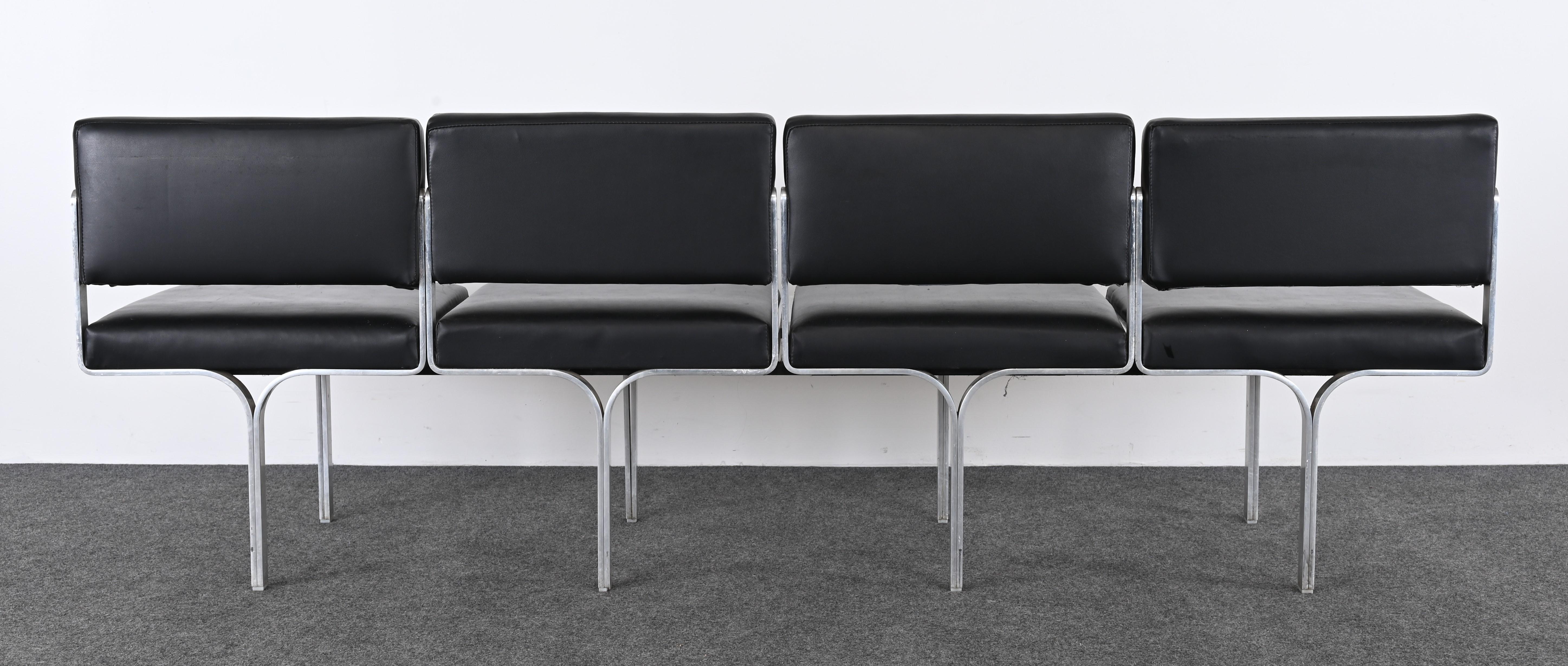 John Behringer Aluminum Four-Seat Bench, 1960s 7