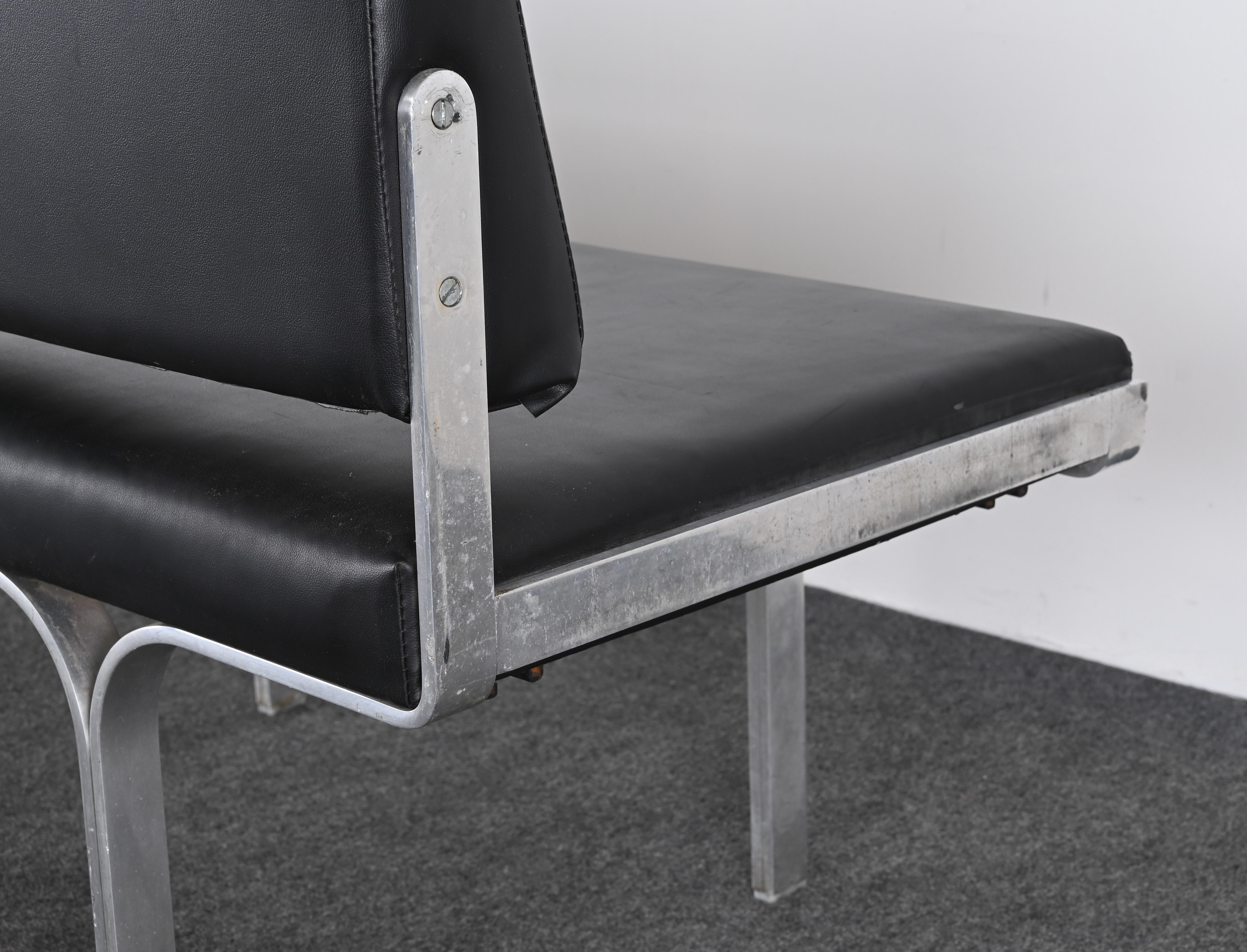 John Behringer Aluminum Four-Seat Bench, 1960s 8