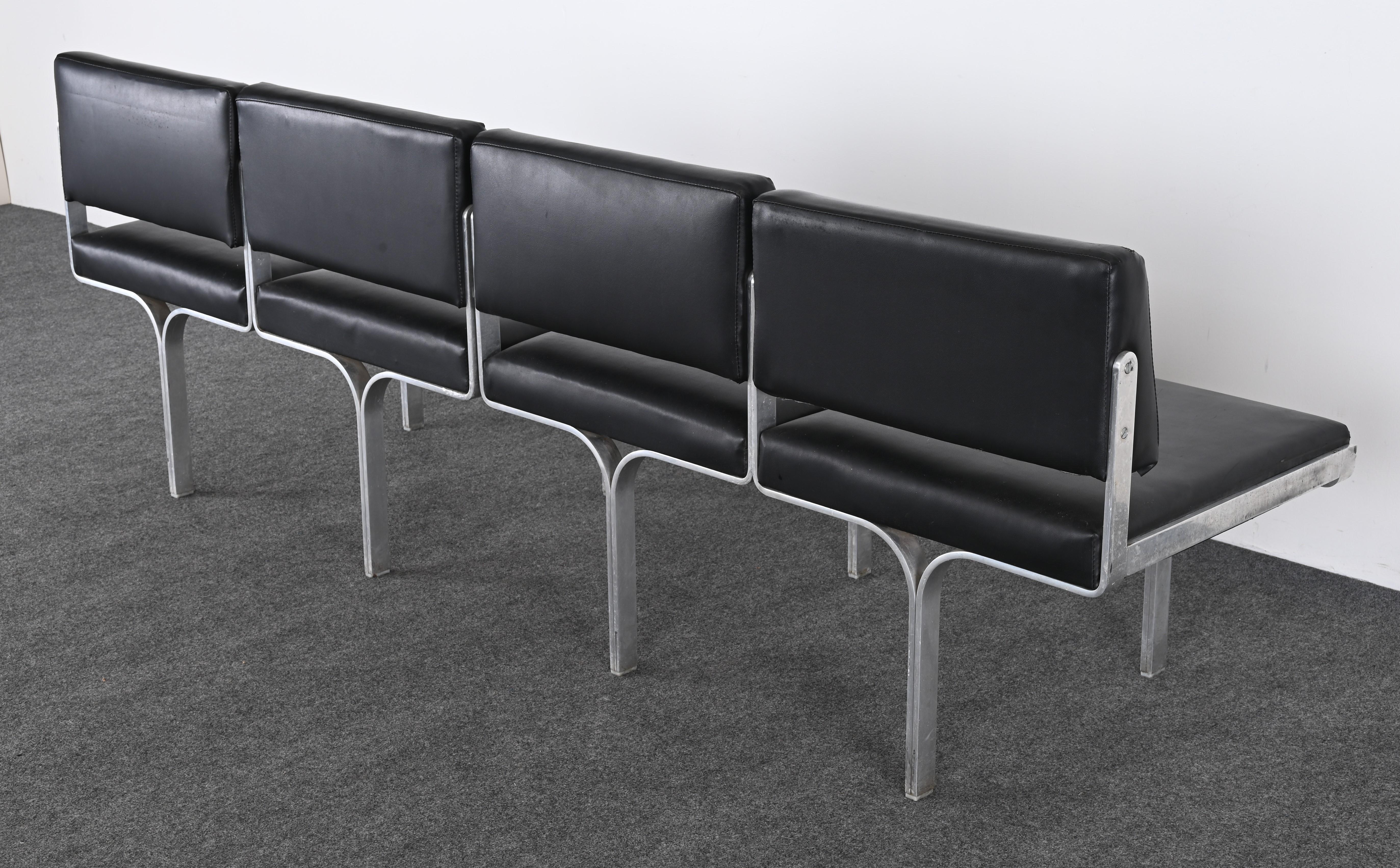 John Behringer Aluminum Four-Seat Bench, 1960s 12