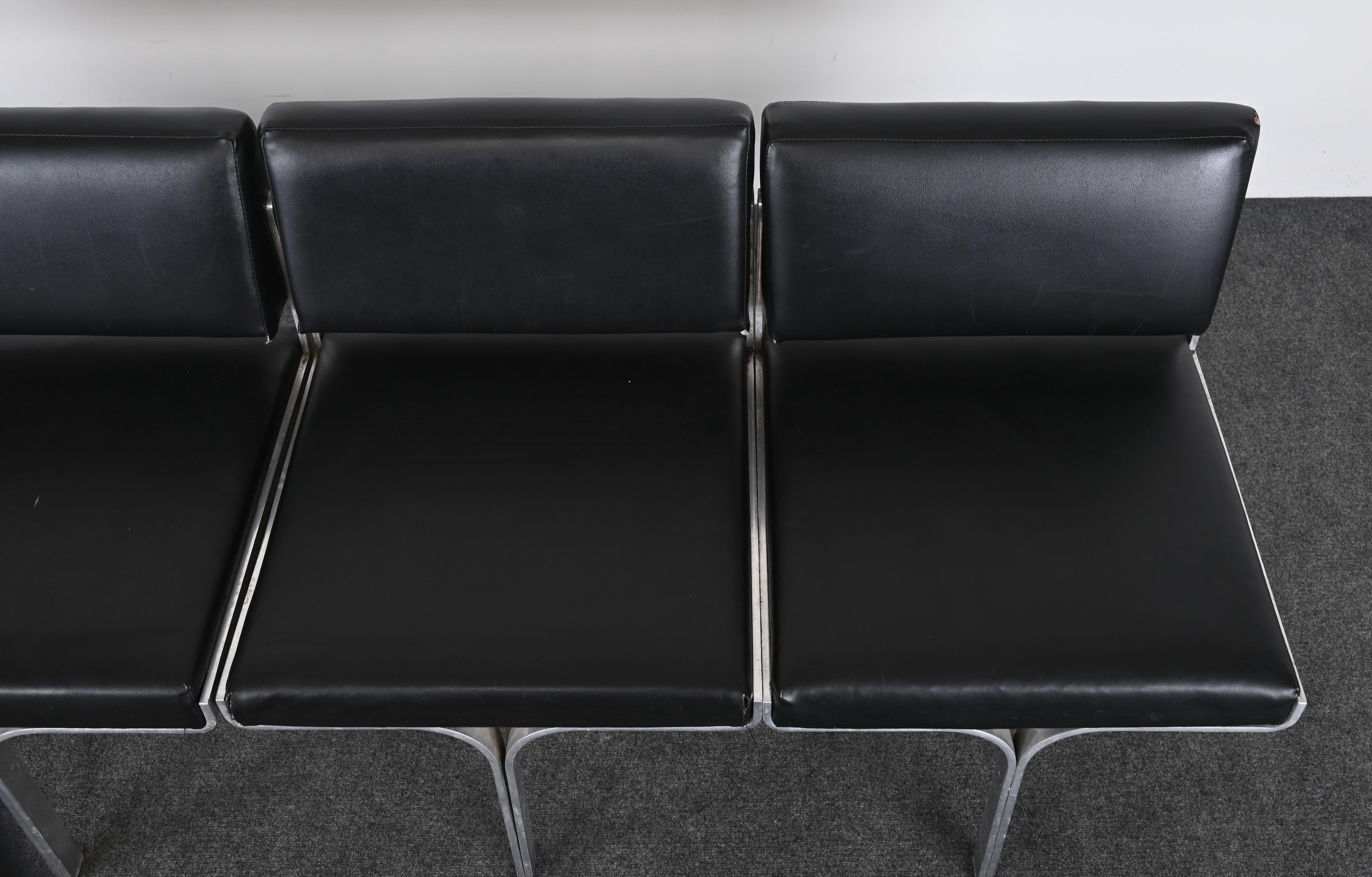 Mid-20th Century John Behringer Aluminum Four-Seat Bench, 1960s