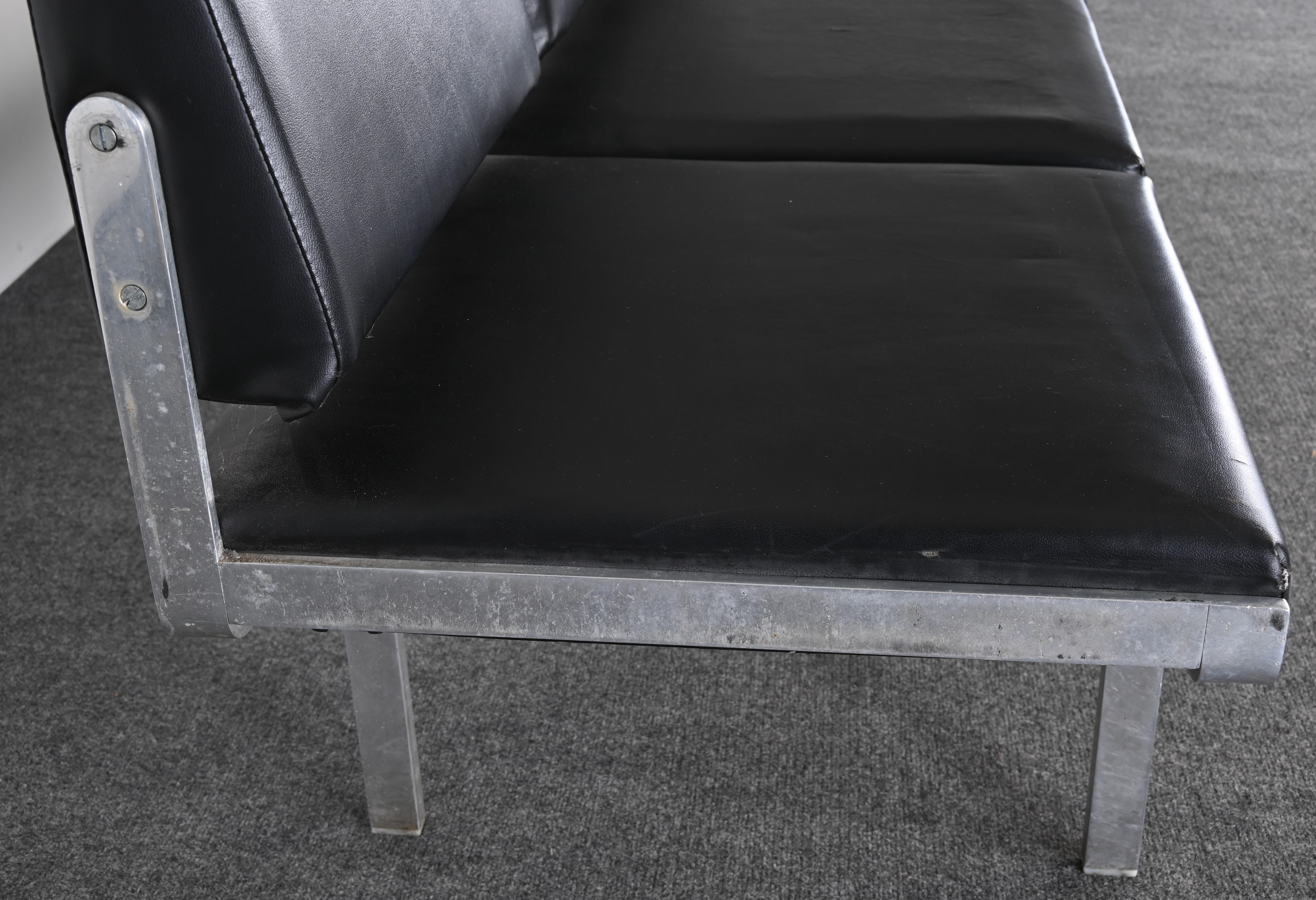 John Behringer Aluminum Four-Seat Bench, 1960s 1
