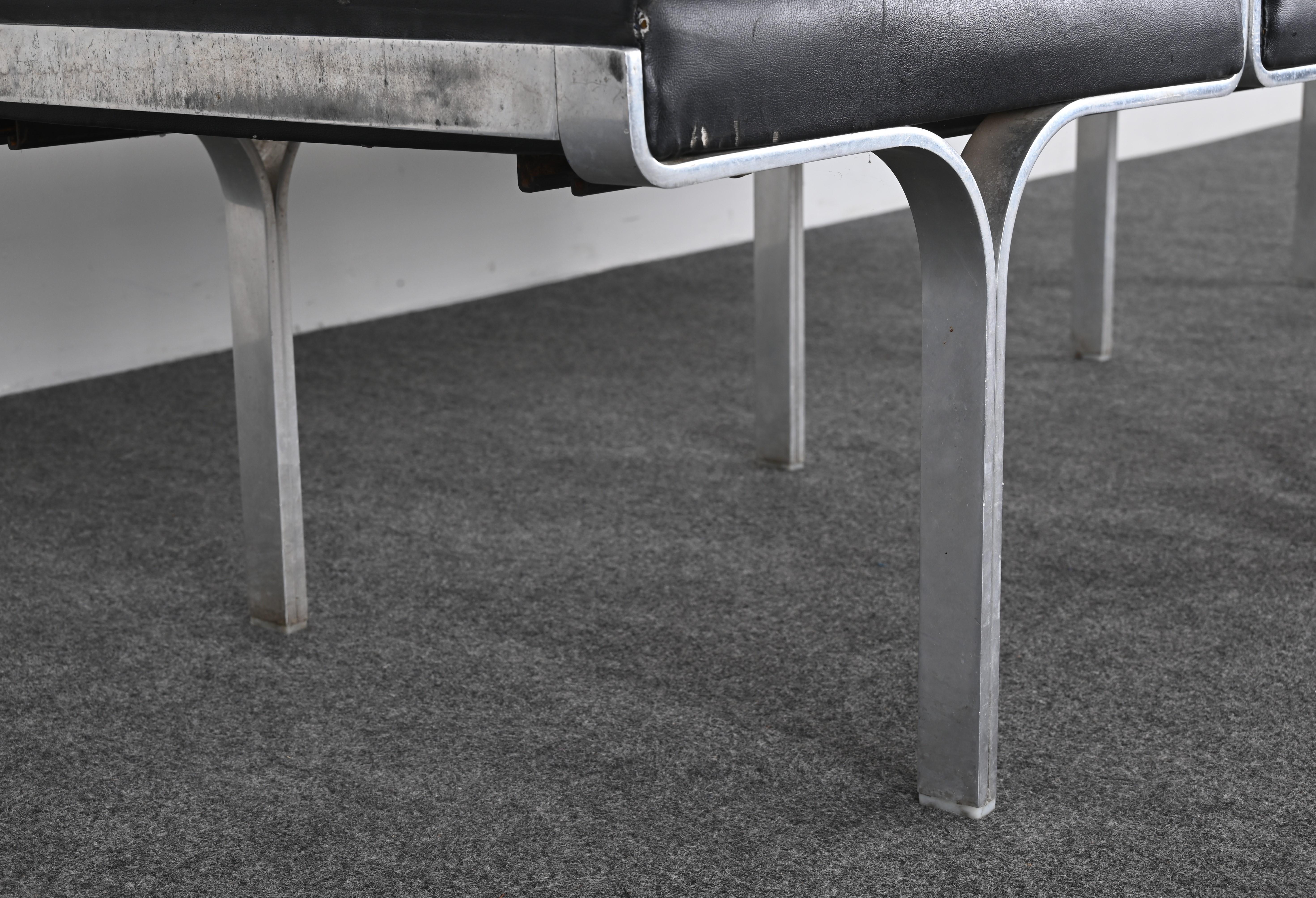 John Behringer Aluminum Four-Seat Bench, 1960s 2