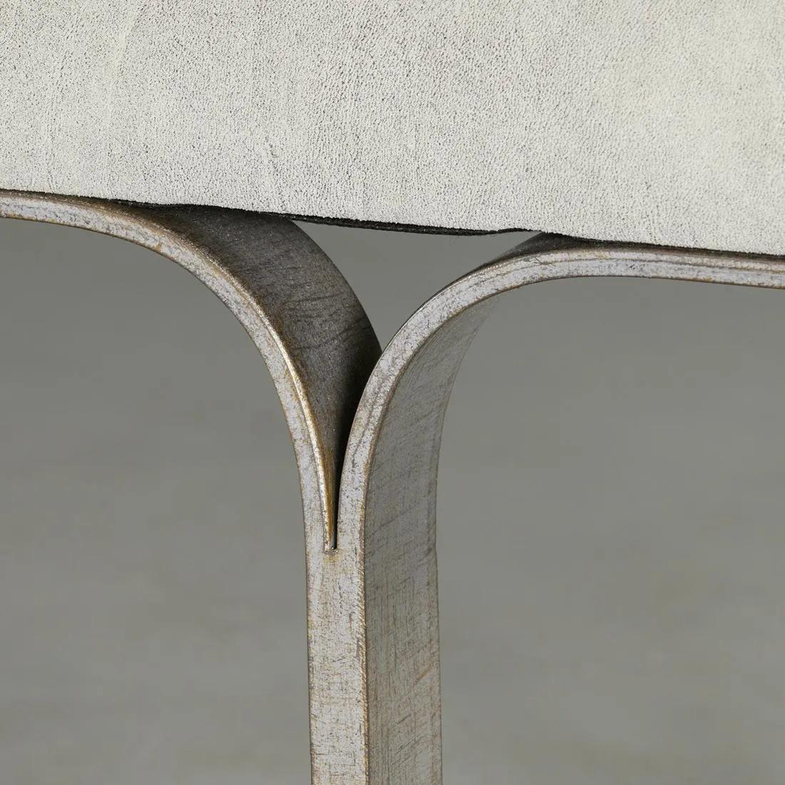 Fabric John Behringer Leather 3-Seat Bench Mid-Century Modern