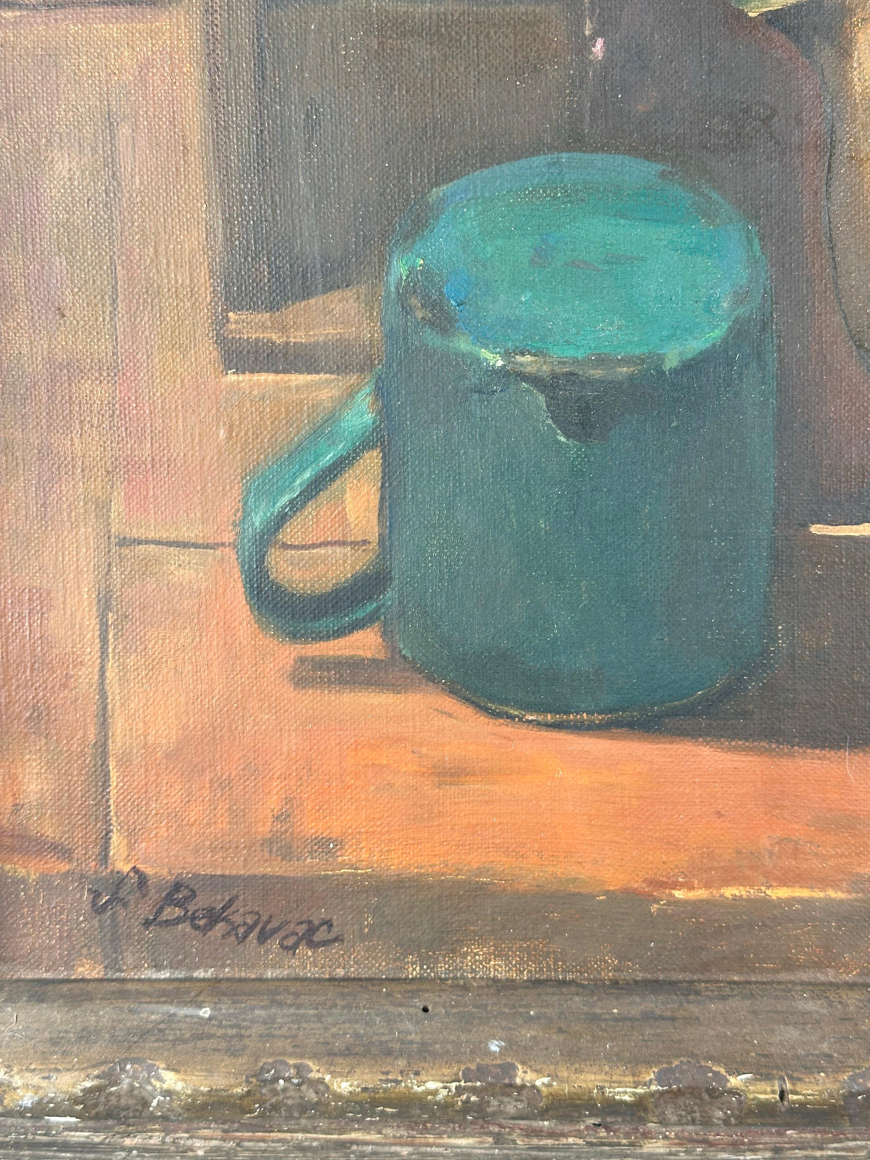 Stilleben mit Teekessel – Painting von John Bekavac