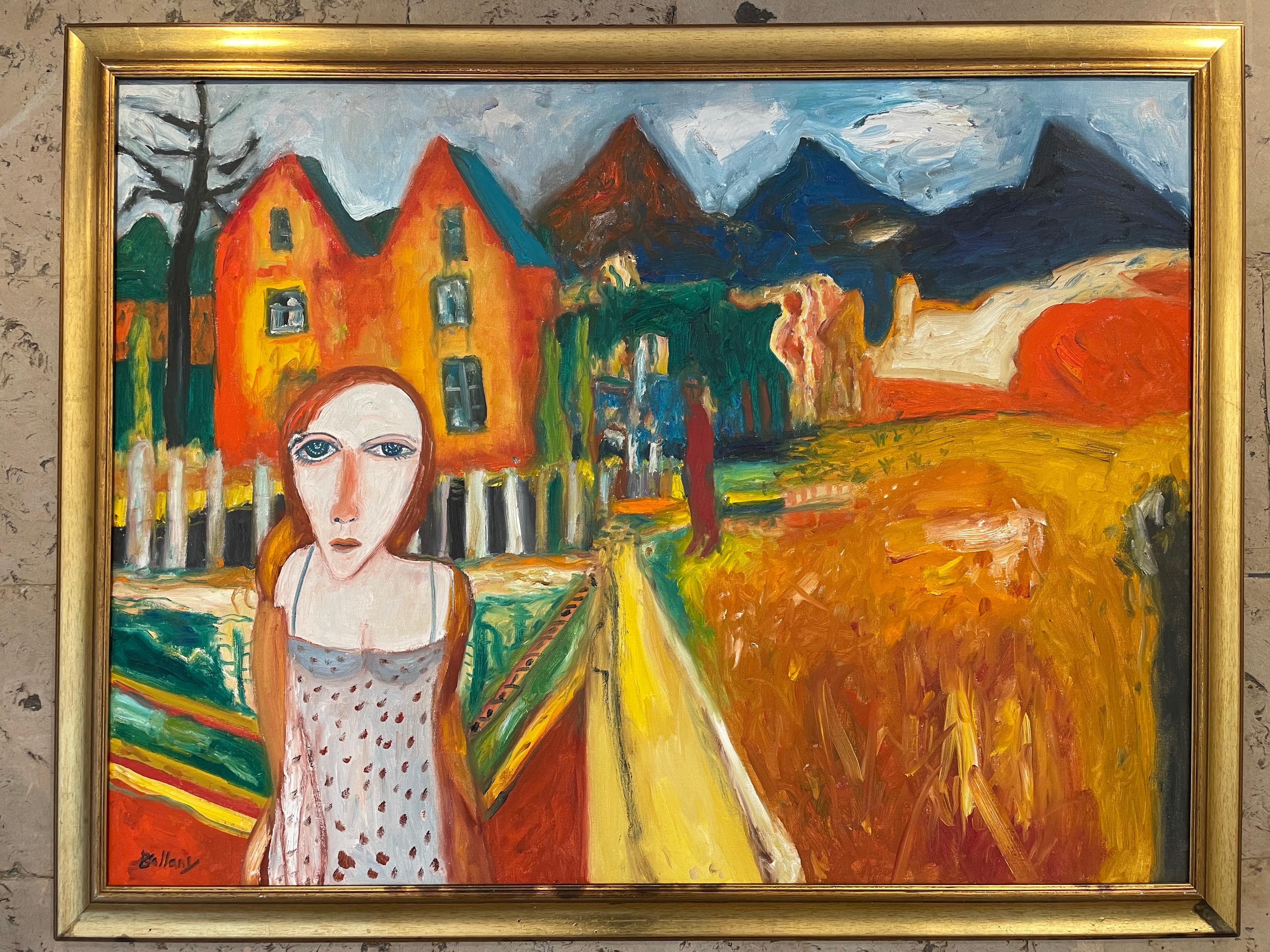 John Bellany Figurative Painting - Woman in the field