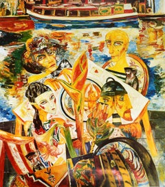 Original Vintage London Underground Poster Camden Lock John Bellany Camden Town