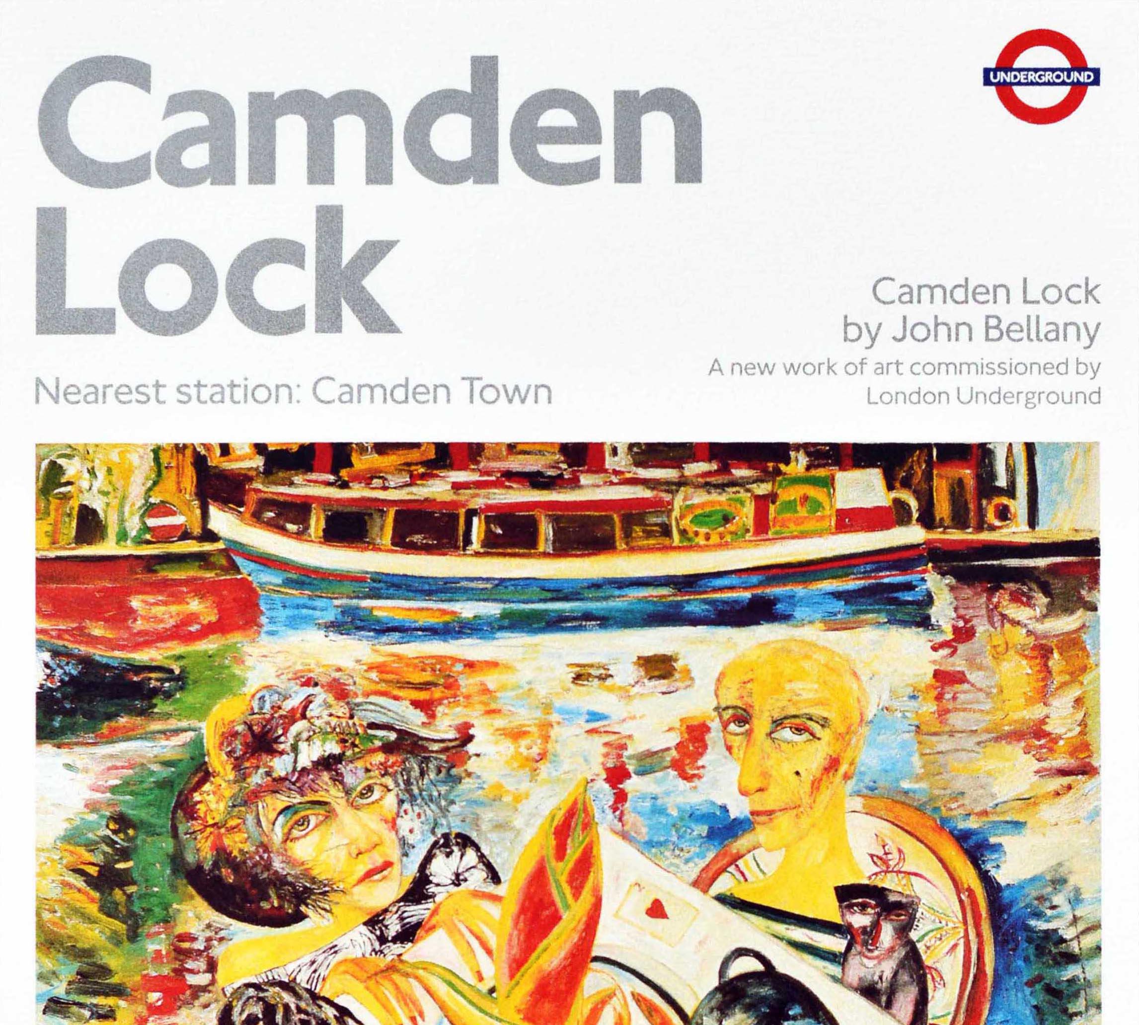 Poster originale d'epoca della metropolitana di Londra LT Camden Lock Camden Town Bellany - Print Beige di John Bellany