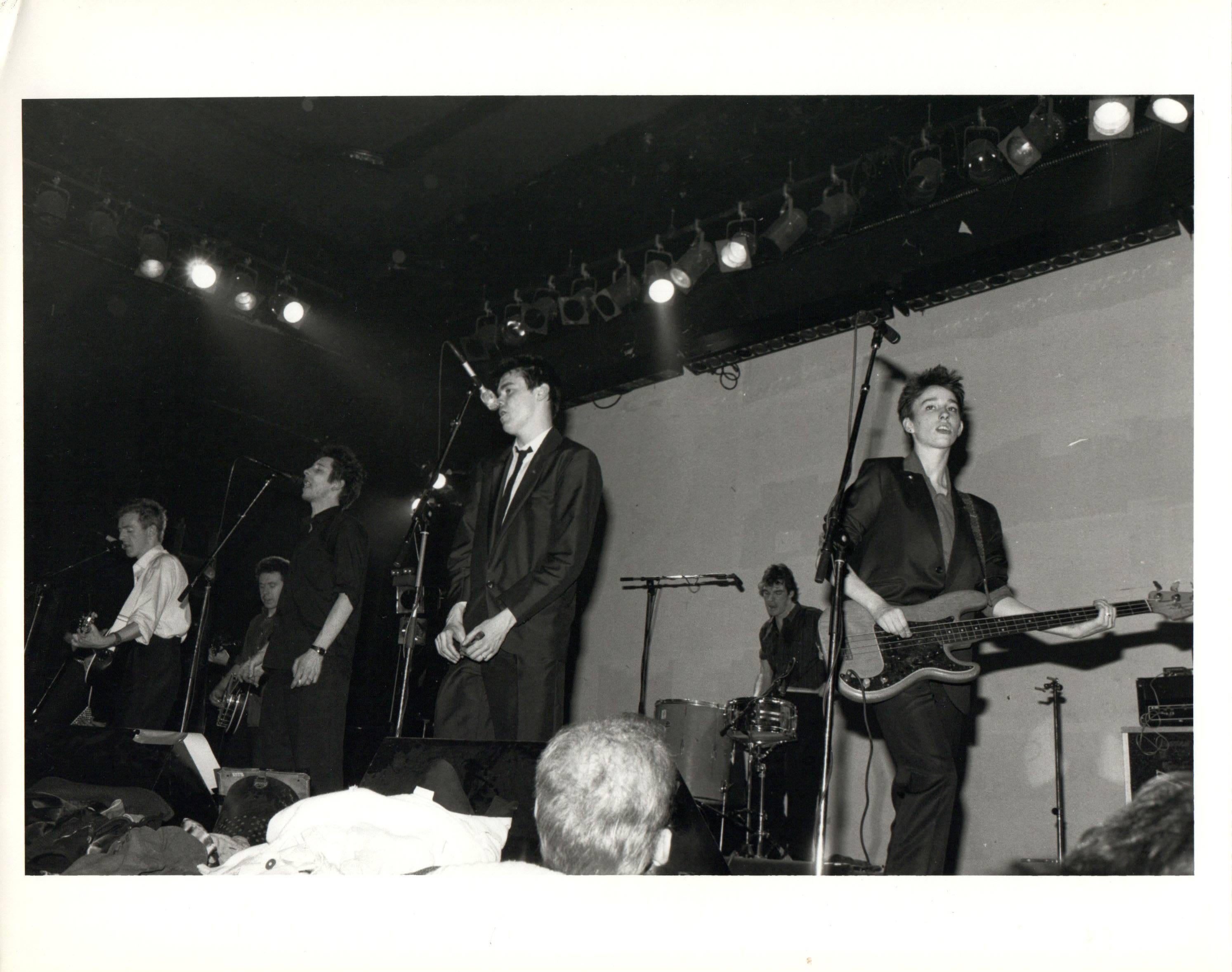 John Bellissimo Black and White Photograph - The Pogues Performing Vintage Original Photograph
