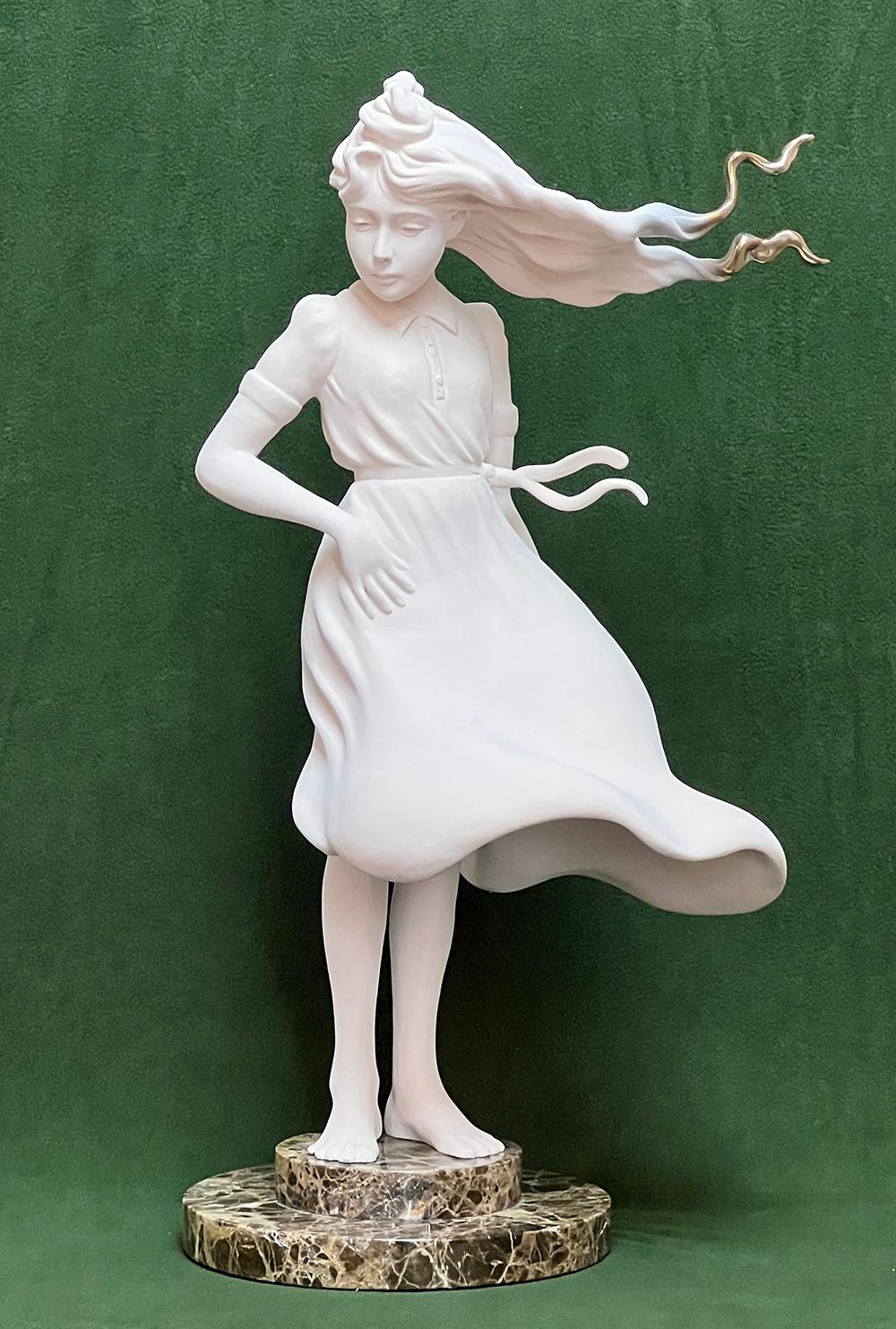 John Bennett Figurative Sculpture - "GRACE IN THE STORM" BRONZE SCULPTURE