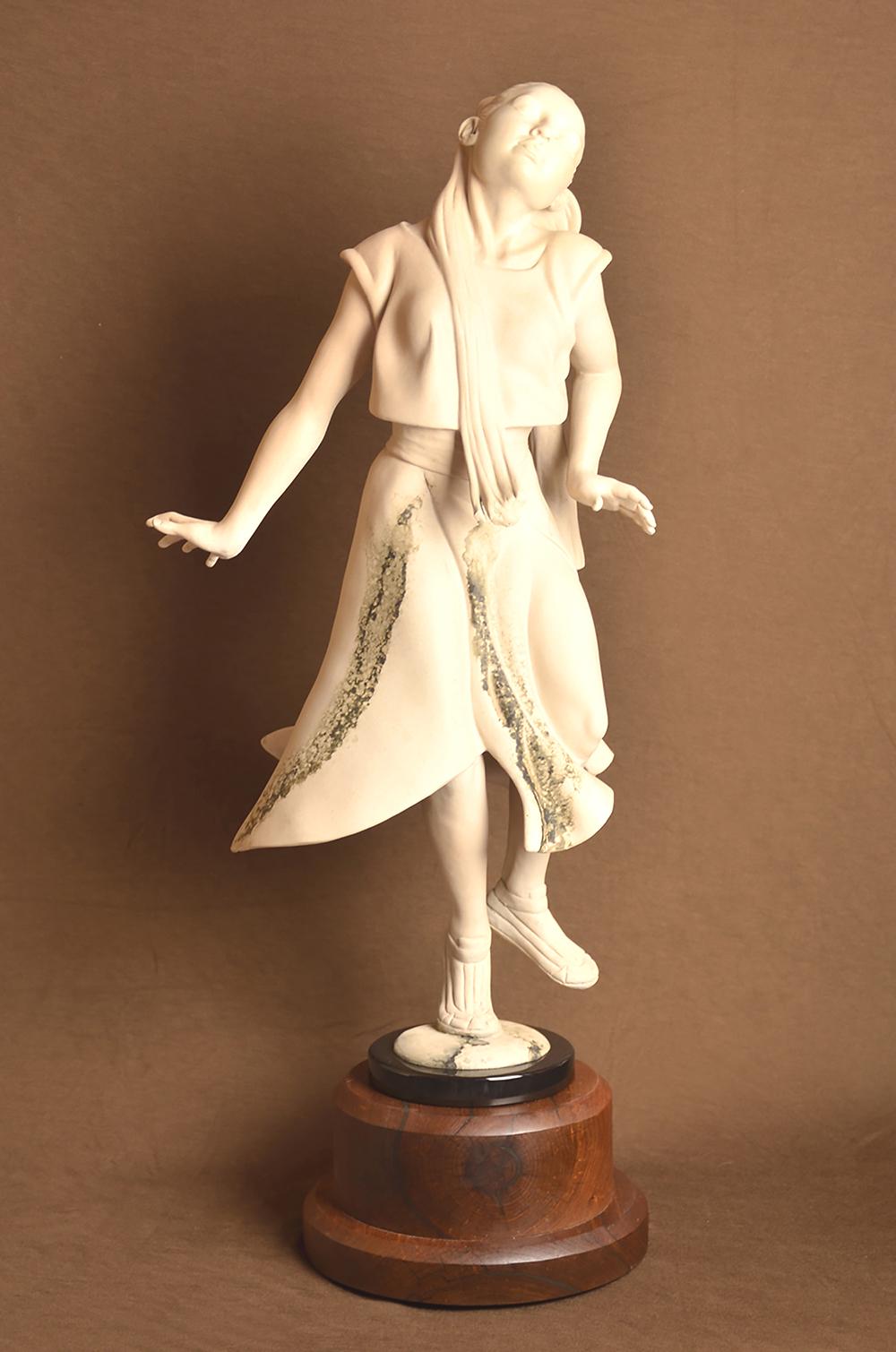John Bennett Figurative Sculpture - "WINGS FROM HER PRAYERS" BRONZE SCULPTURE