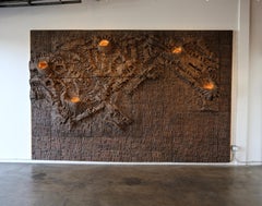 John Bennett Monumental Illuminated Ceramic Wall Sculpture for Hans Sumpf, 1971