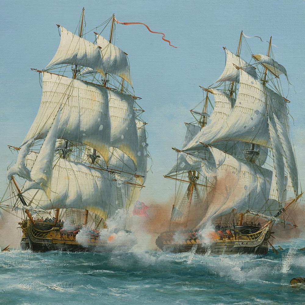Action off Belfast - Painting by John Bentham-Dinsdale