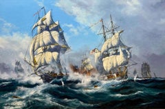 Vintage Naval Engagement Off Bermuda
