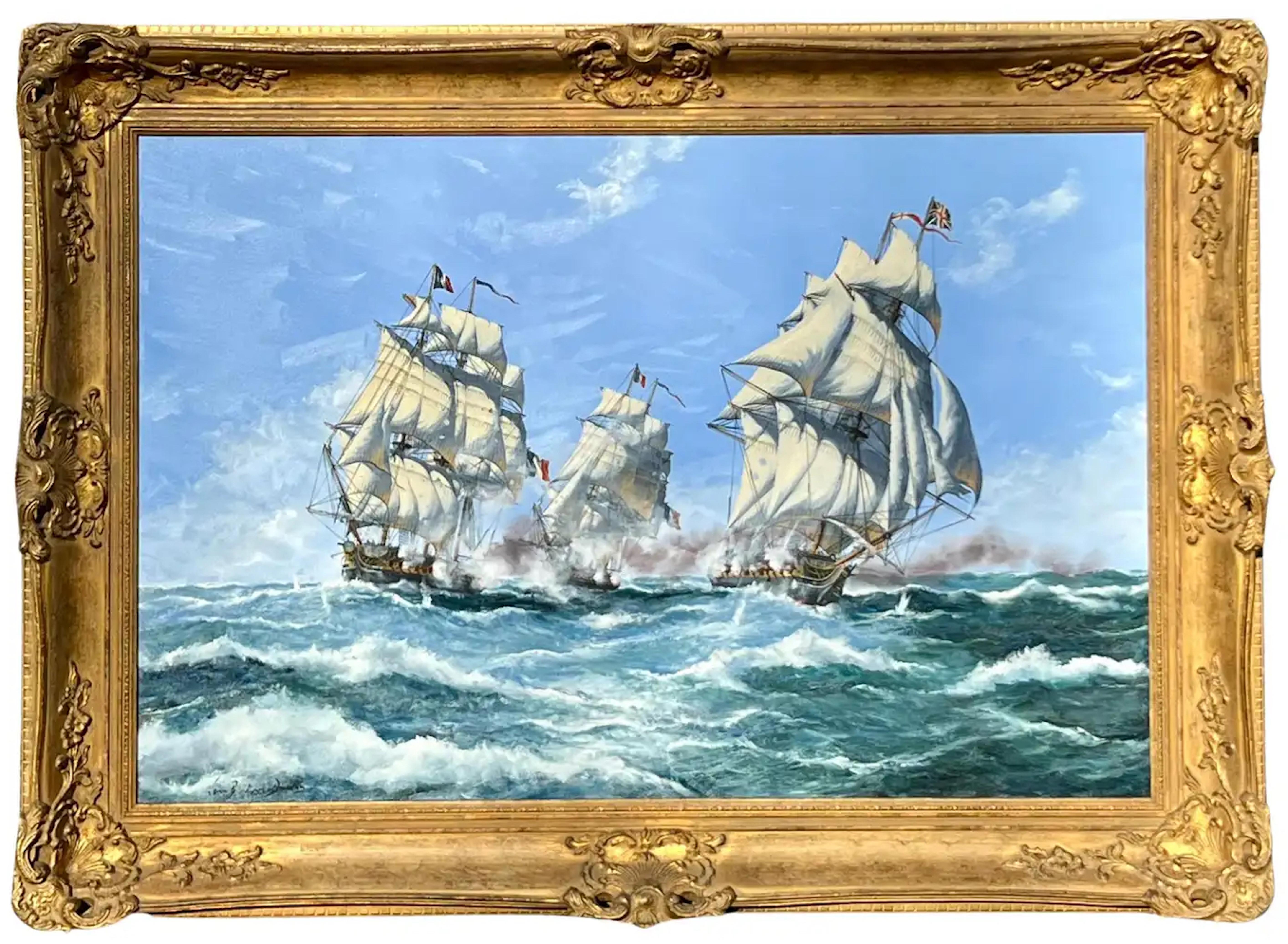 John Bentham-Dinsdale Landscape Painting - The Chase of the Frigate HMS Brilliant