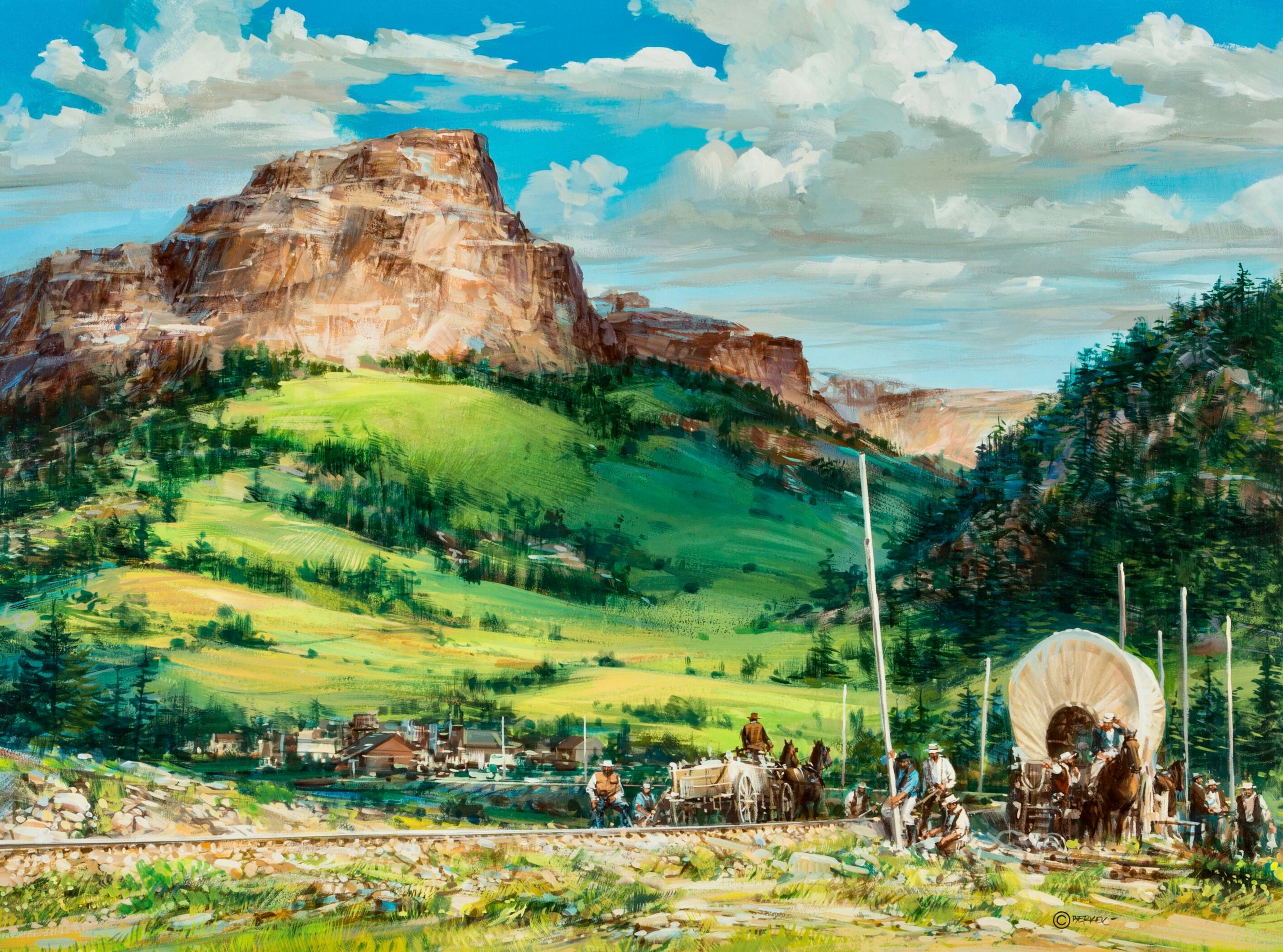 Wyoming Telegraph Road - Painting by John Berkey