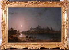 Scene on the Thames - Moonlight - Early 19th Century Nocturne Landscape Painting