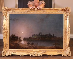 Scene on the Thames - Moonlight - Early 19th Century Nocturne Landscape Painting
