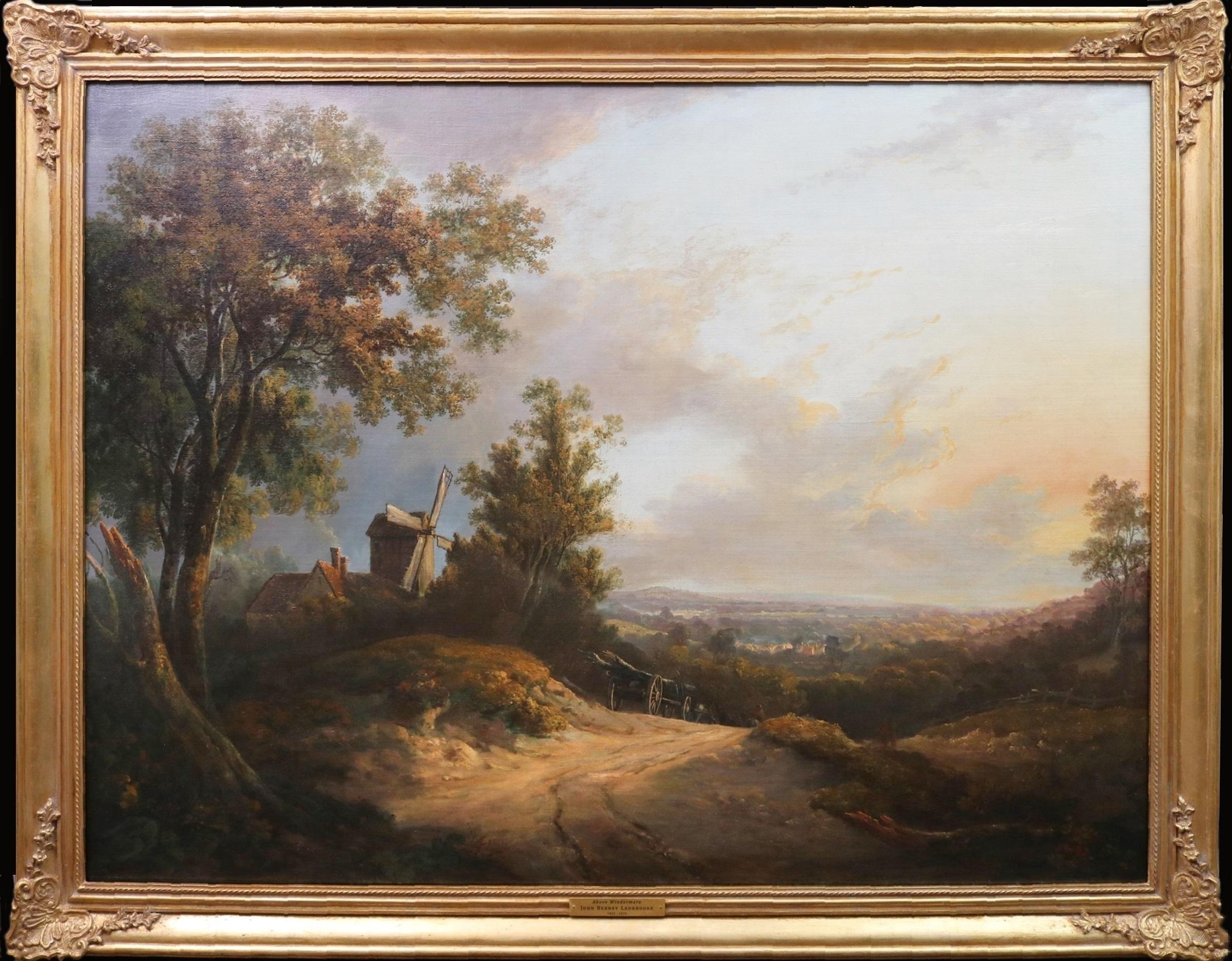 Au-dessus de Windermere - V Grande peinture à l'huile du 19ème siècle représentant un paysage, Lake District - Painting de John Berney Ladbrooke
