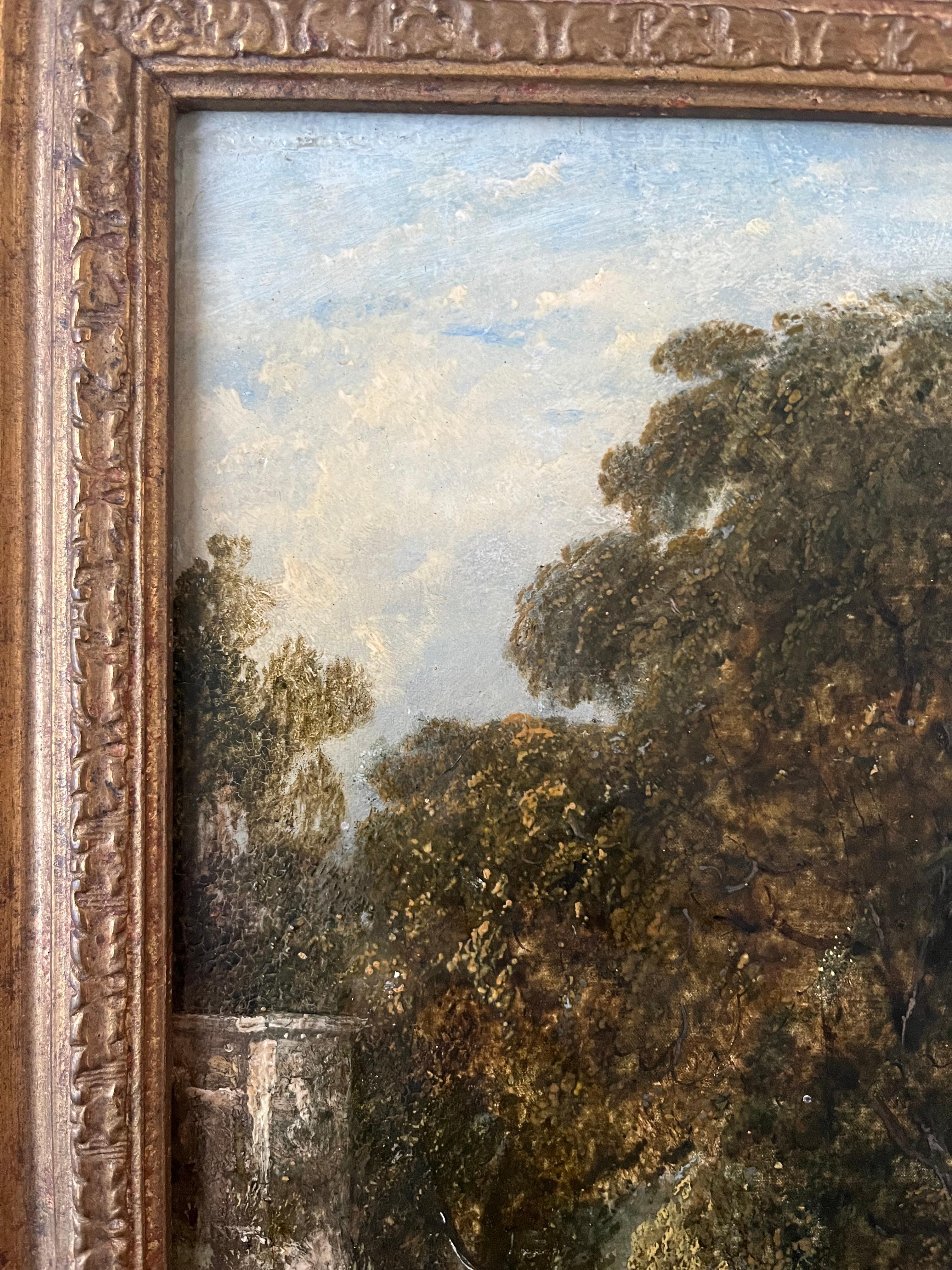John Berney Ladbrooke, óleo del siglo XIX sobre un paisaje fluvial en venta 7