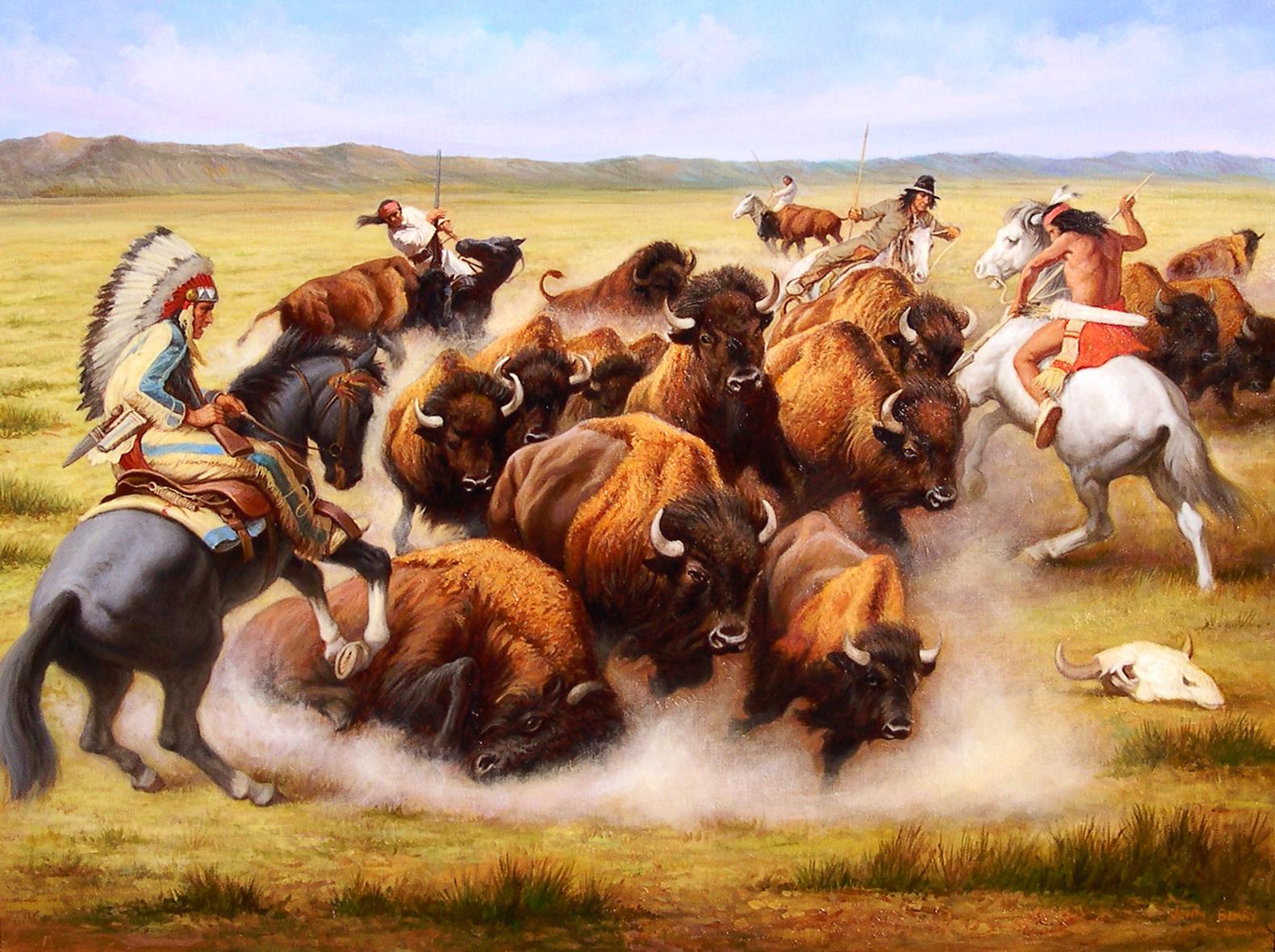 "The Attack", John Berry, Native American Indians, Realism, Oil/Canvas, 30x40 in