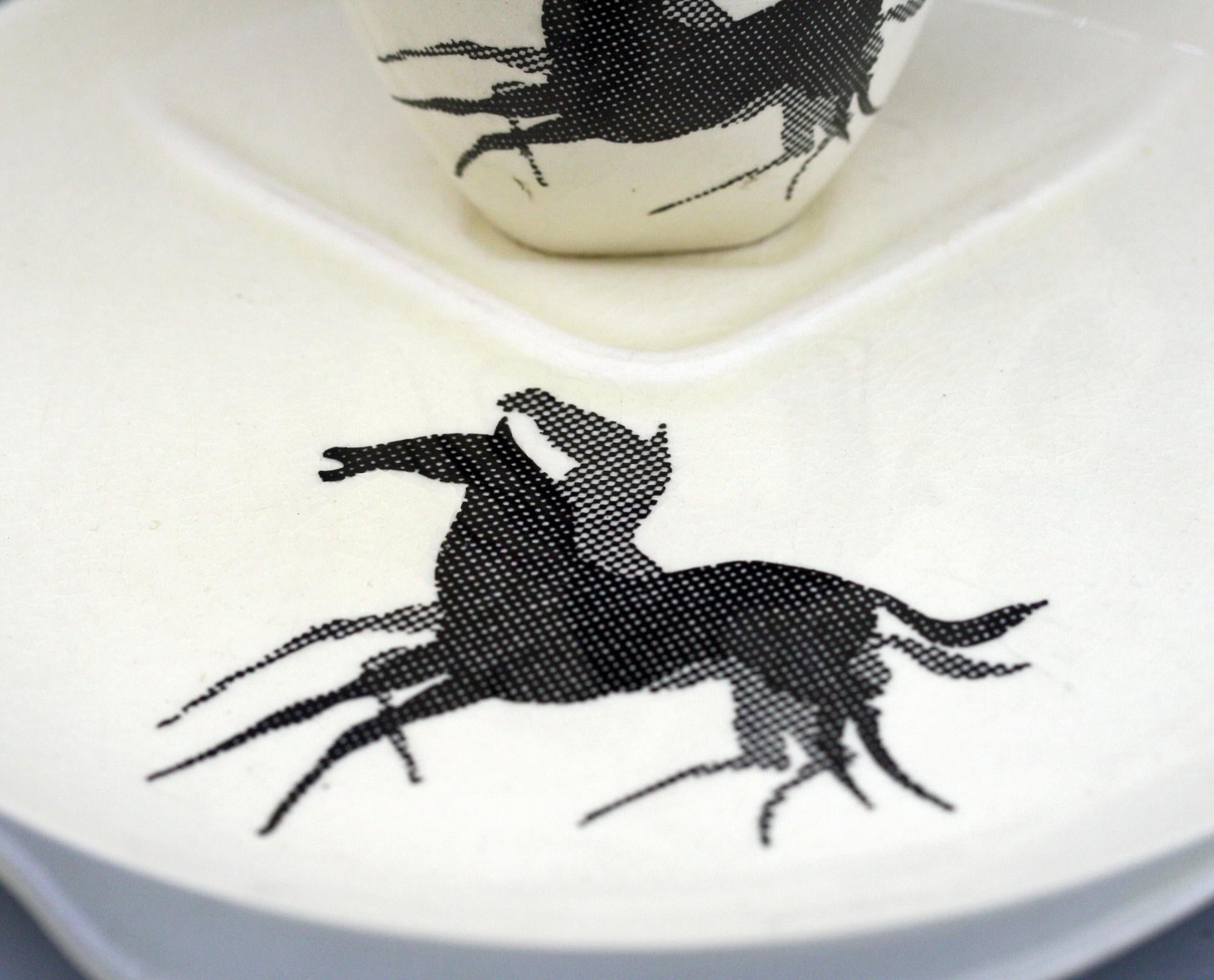 John Beswick Tennis-Set aus Keramik aus der Mitte des Jahrhunderts mit dem Design „Tänzelnde Pferde“ im Angebot 5