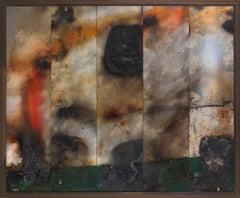 Fire Painting XX - Contemporary, mixed media abstract painting 