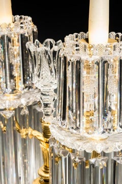 John Blades Regency Pillar and Diamond Cut Candelabra