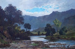 River Garry Perthshire Landscape - Scottish art exhib 1876 oil painting Scotland