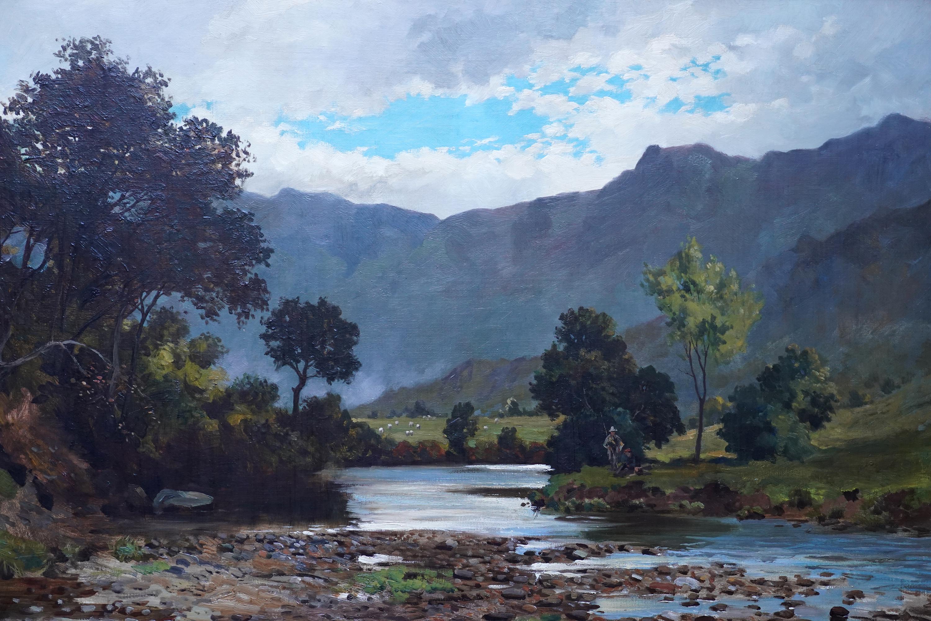 River Garry Perthshire Landscape - Scottish art exhib 1876 oil painting Scotland - Realist Painting by John Blake MacDonald