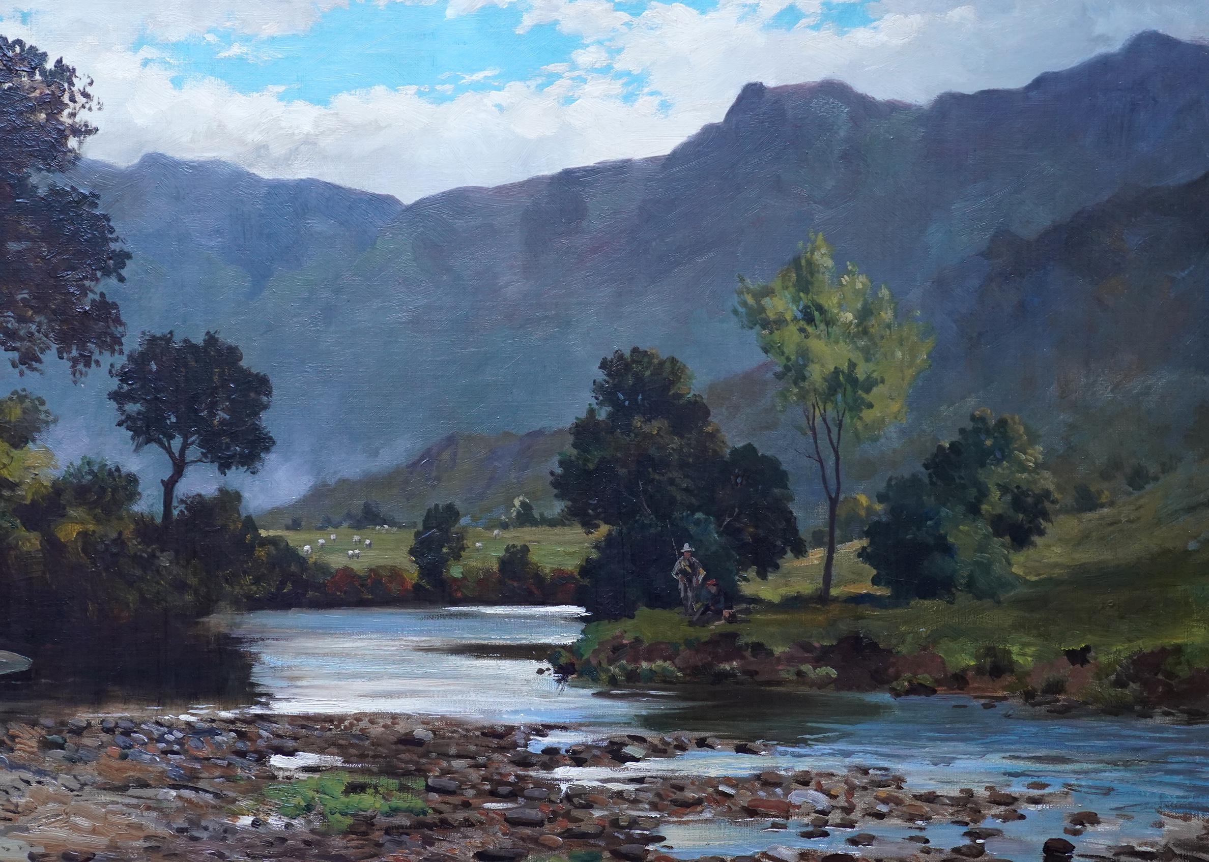 River Garry Perthshire Landscape - Scottish art exhib 1876 oil painting Scotland - Realist Painting by John Blake MacDonald