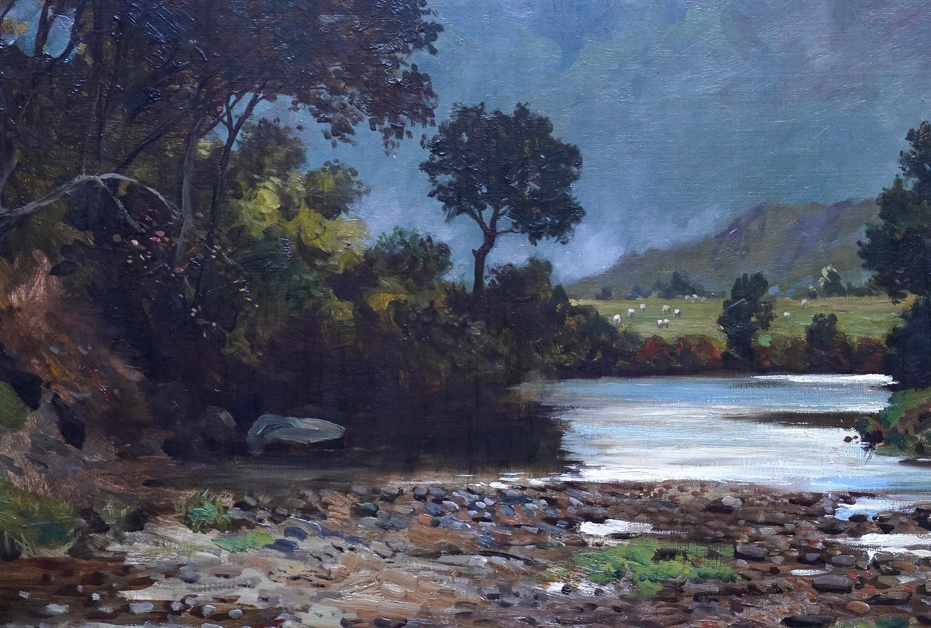 Flusss Garry Perthshire Landschaft - schottische Kunstausstellung 1876 Ölgemälde Schottland im Angebot 3