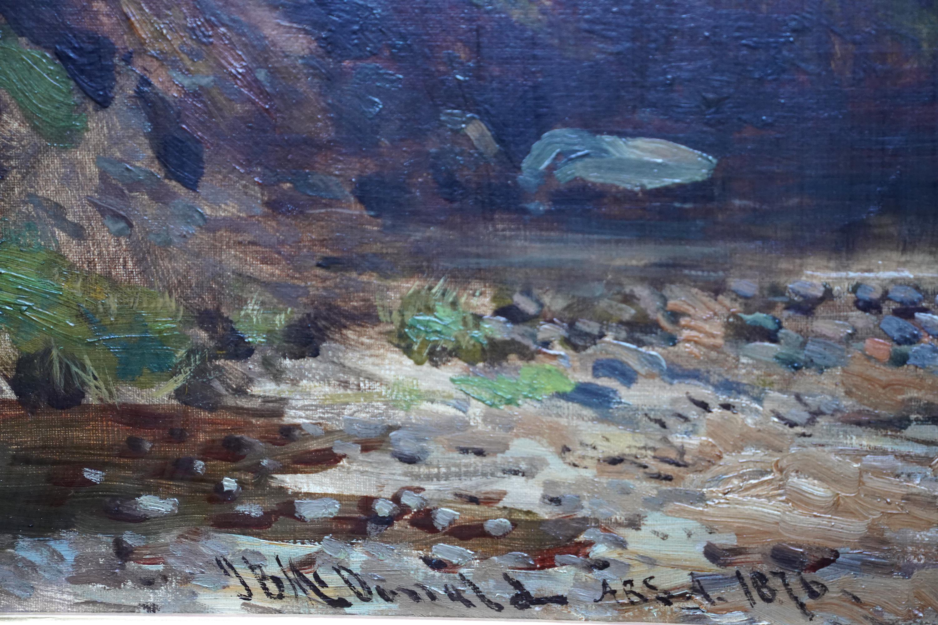 Flusss Garry Perthshire Landschaft - schottische Kunstausstellung 1876 Ölgemälde Schottland im Angebot 4