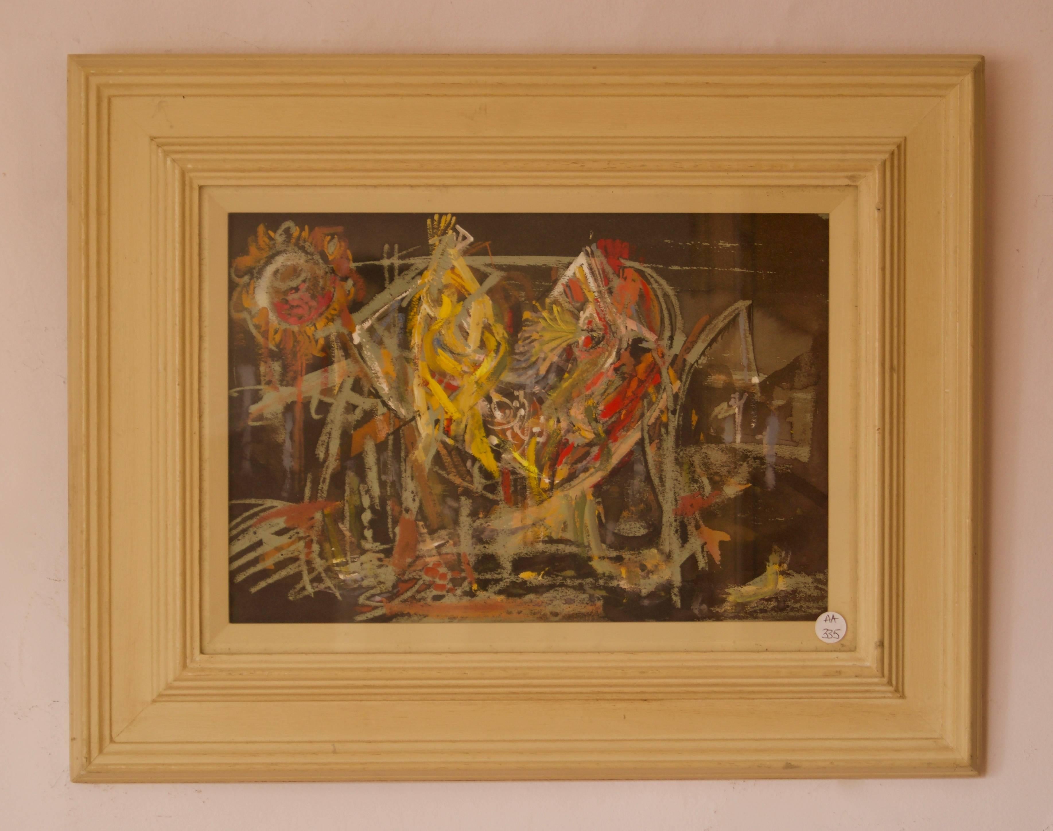 Abstract Harvest Festival - Mid 20th Century Mixed Media by John Bolam For Sale 1