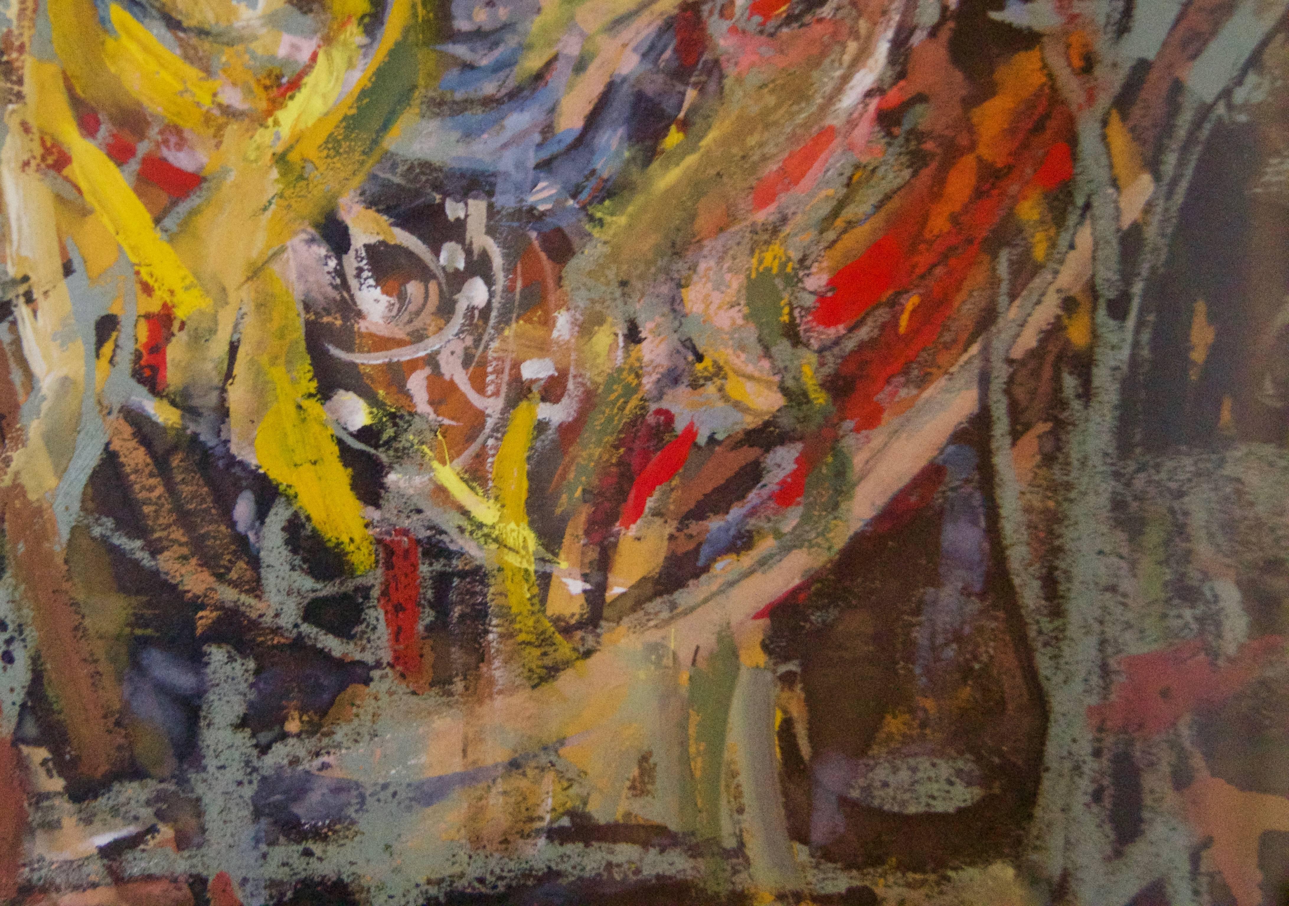 Abstract Harvest Festival - Mid 20th Century Mixed Media by John Bolam For Sale 3