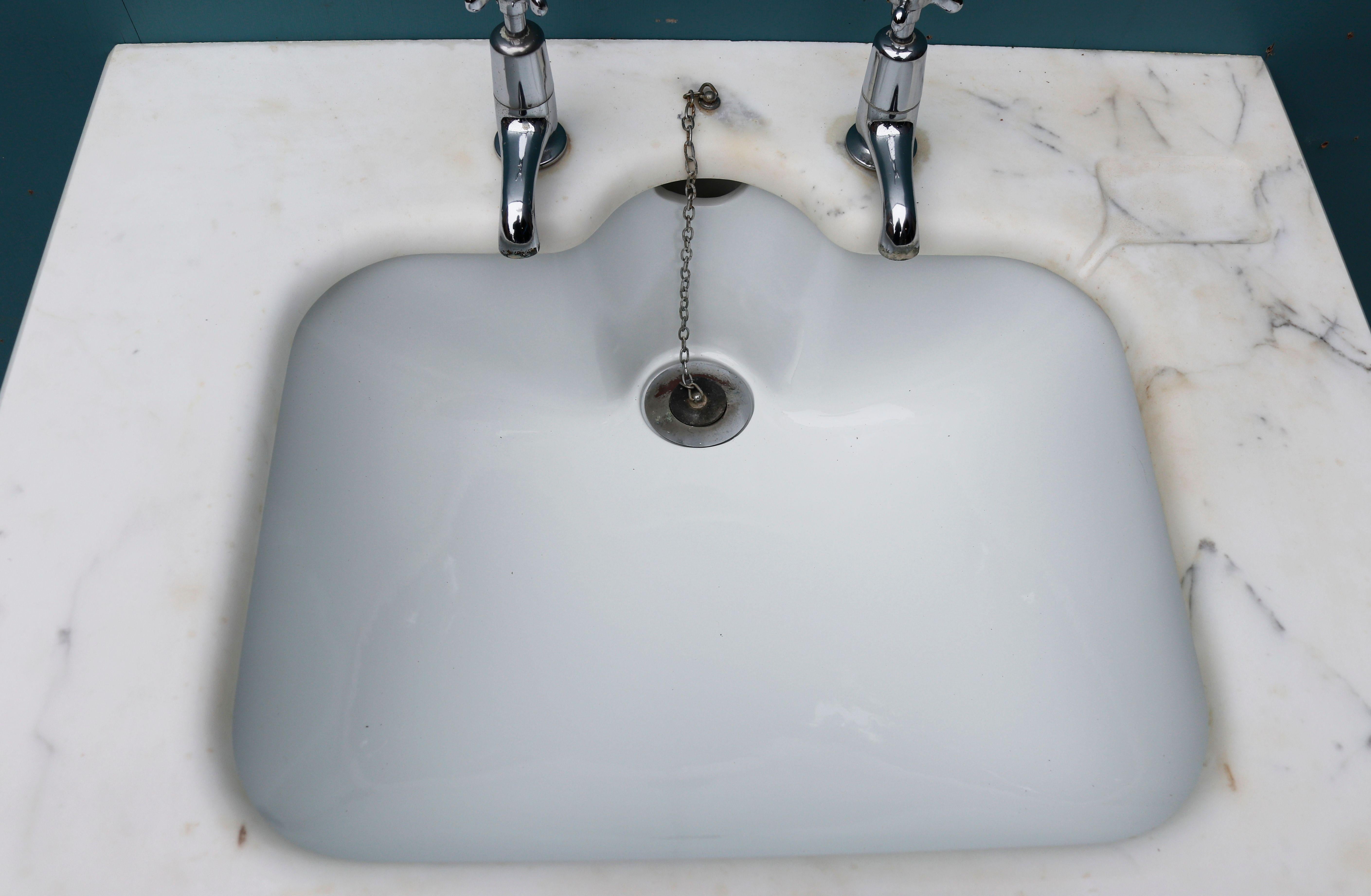 19th Century John Bolding Marble Sink For Sale