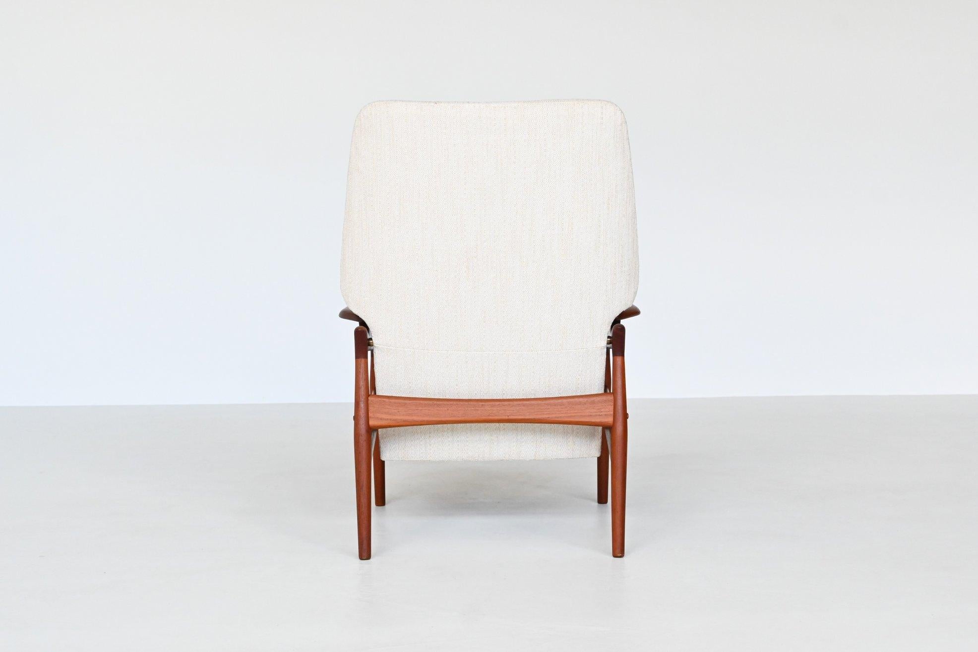John Boné Reclining Lounge Chair in Teak Denmark 1960 7