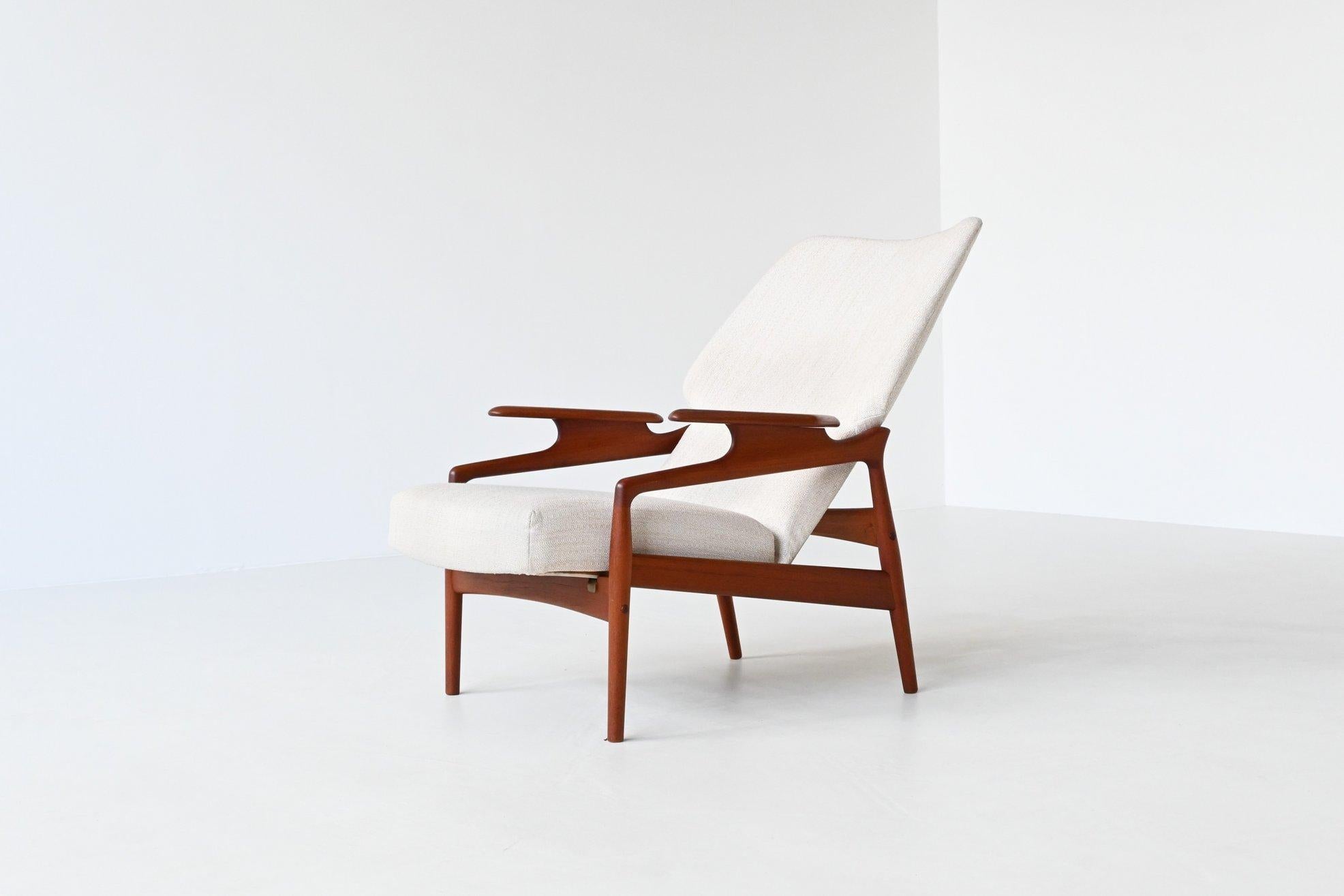 John Boné Reclining Lounge Chair in Teak Denmark 1960 13