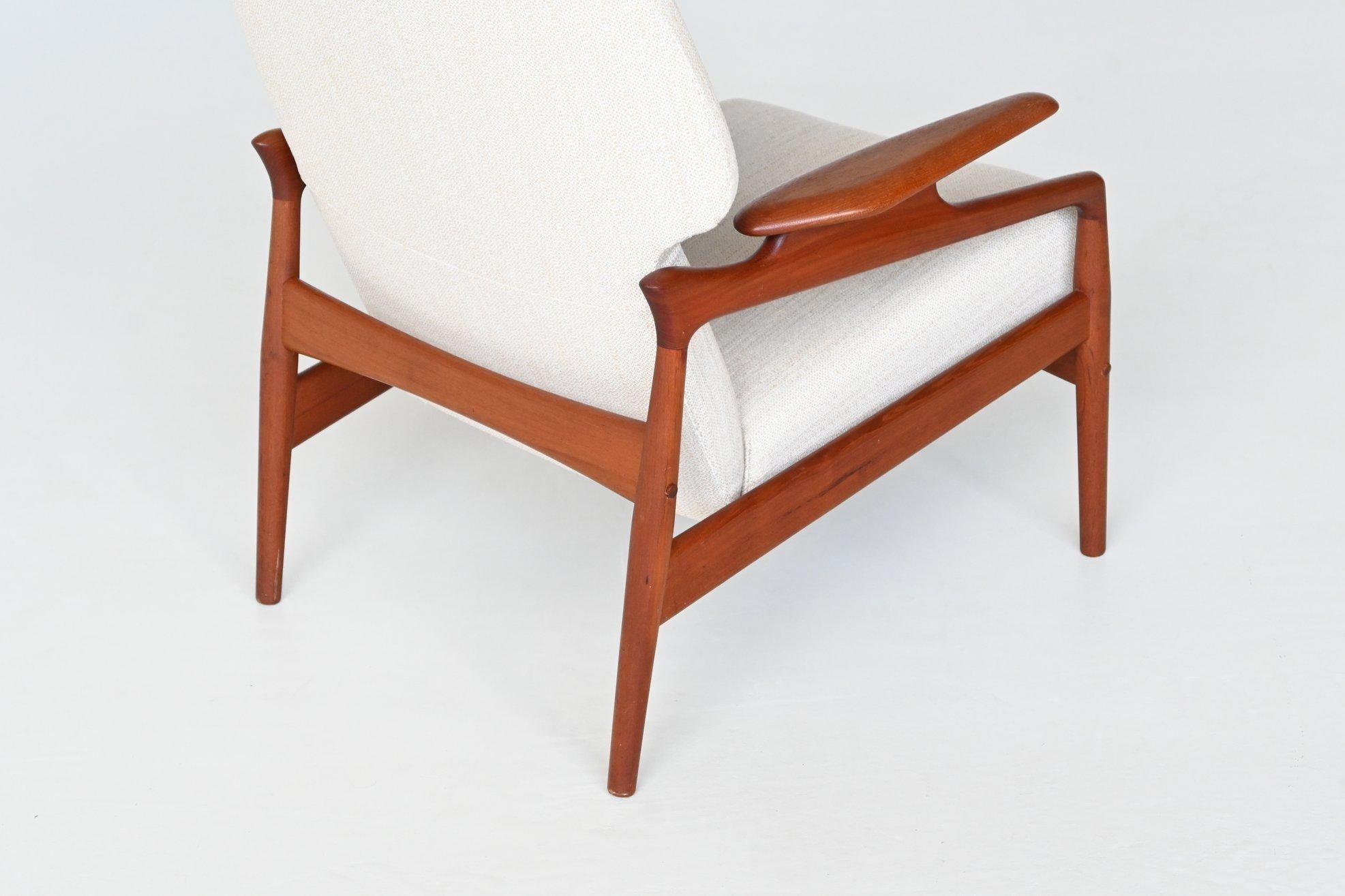 Mid-20th Century John Boné Reclining Lounge Chair in Teak Denmark 1960