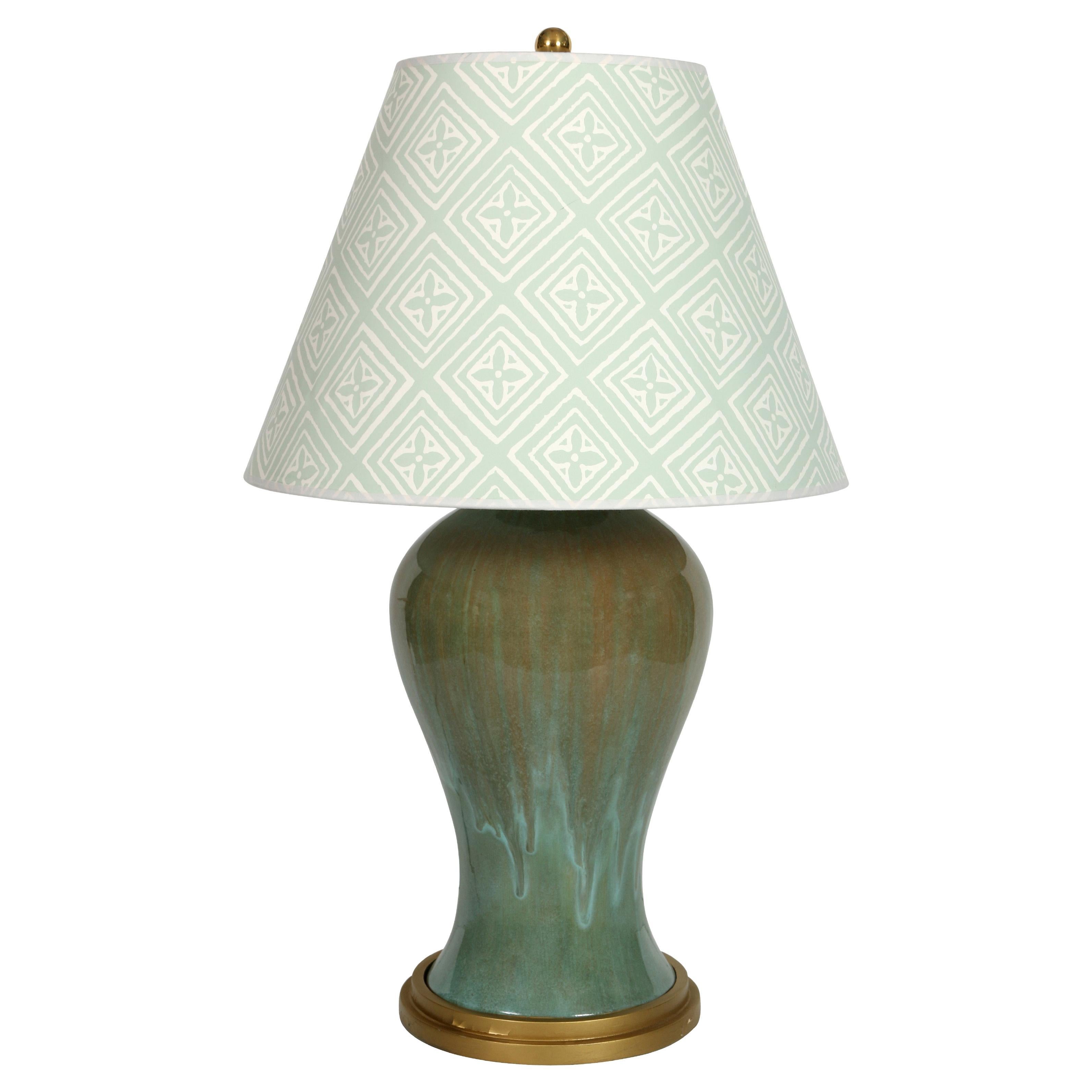 Lampe en céramique à glaçure céladon et taupe de John Boone en vente