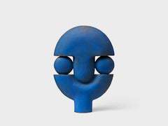 "Siri" Stoneware Clay Abstract Ceramic Sculpture in blue