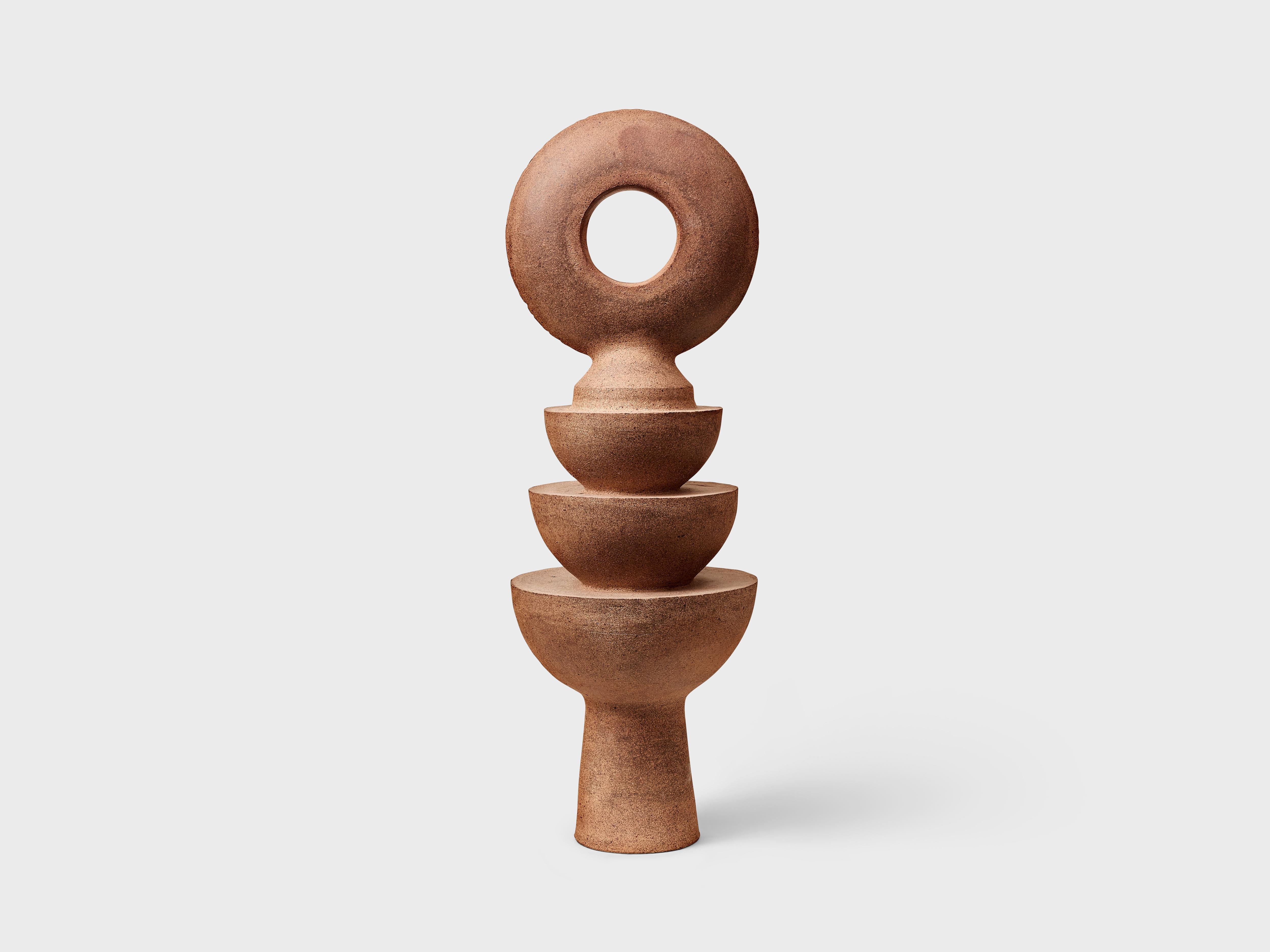 "Totem 1" Stoneware Clay Abstract Ceramic Sculpture