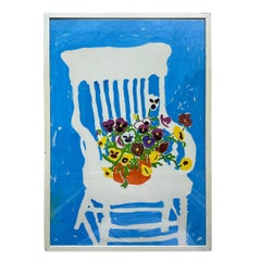 "White Chair" Still-Life Gouache and Pencil Sketch by John Botz