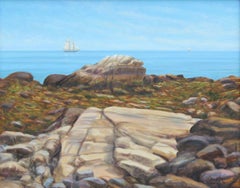 "Rock, Water, Sky", Painting, Oil on Canvas